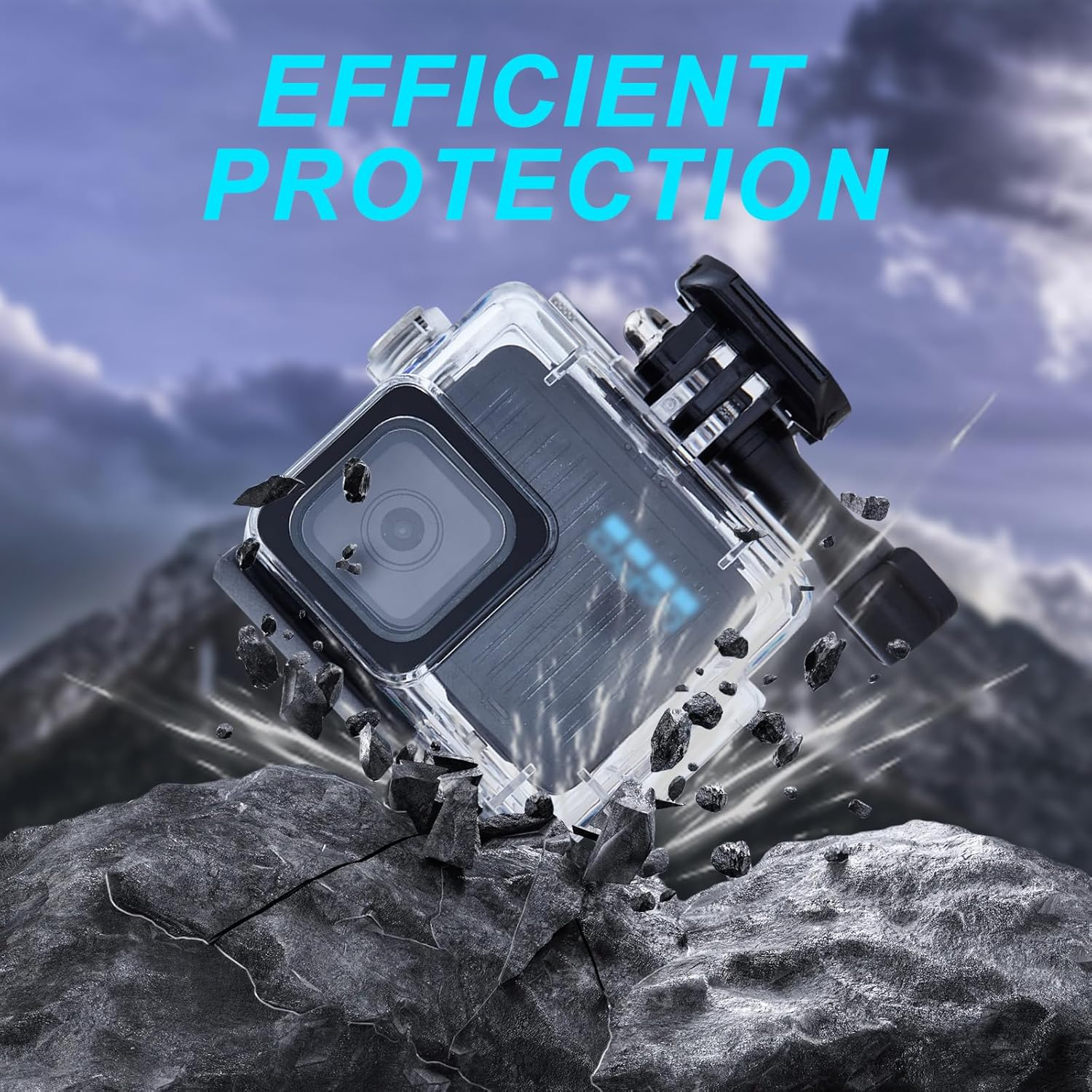 Waterproof Case for Gopro Hero Compact Waterproof Action Camera, Underwater Diving 50M/164FT Protective Housing Shell for Go Pro Hero Compact Action Camera with Bracket Accessories image number 3