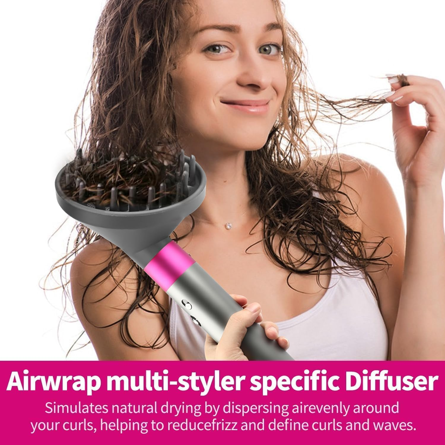Upgraded Diffuser Attachment Compatible with Dyson Airwrap, Converting for Airwrap Styler to Hair Dryer Diffuser Attachment, for Airwrap Attachment Nozzle, 973365-01,Grey image number 6