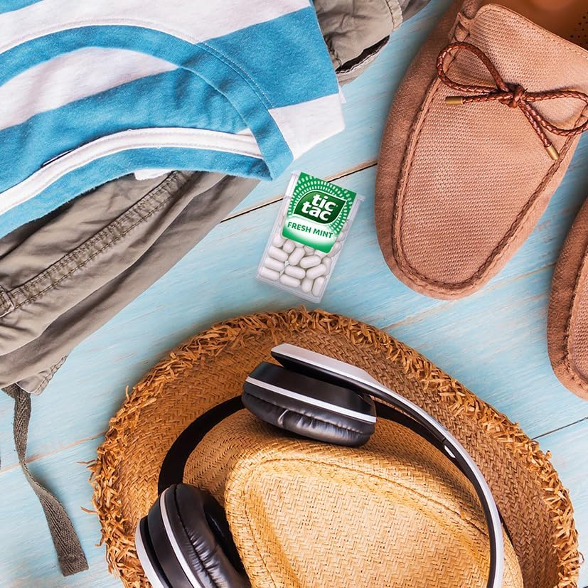 Tic Tac Peppermint Breath Mints, Bulk Hard Candy Mints, On-The-Go Refreshment, 24 Packs (24G Each) image number 3