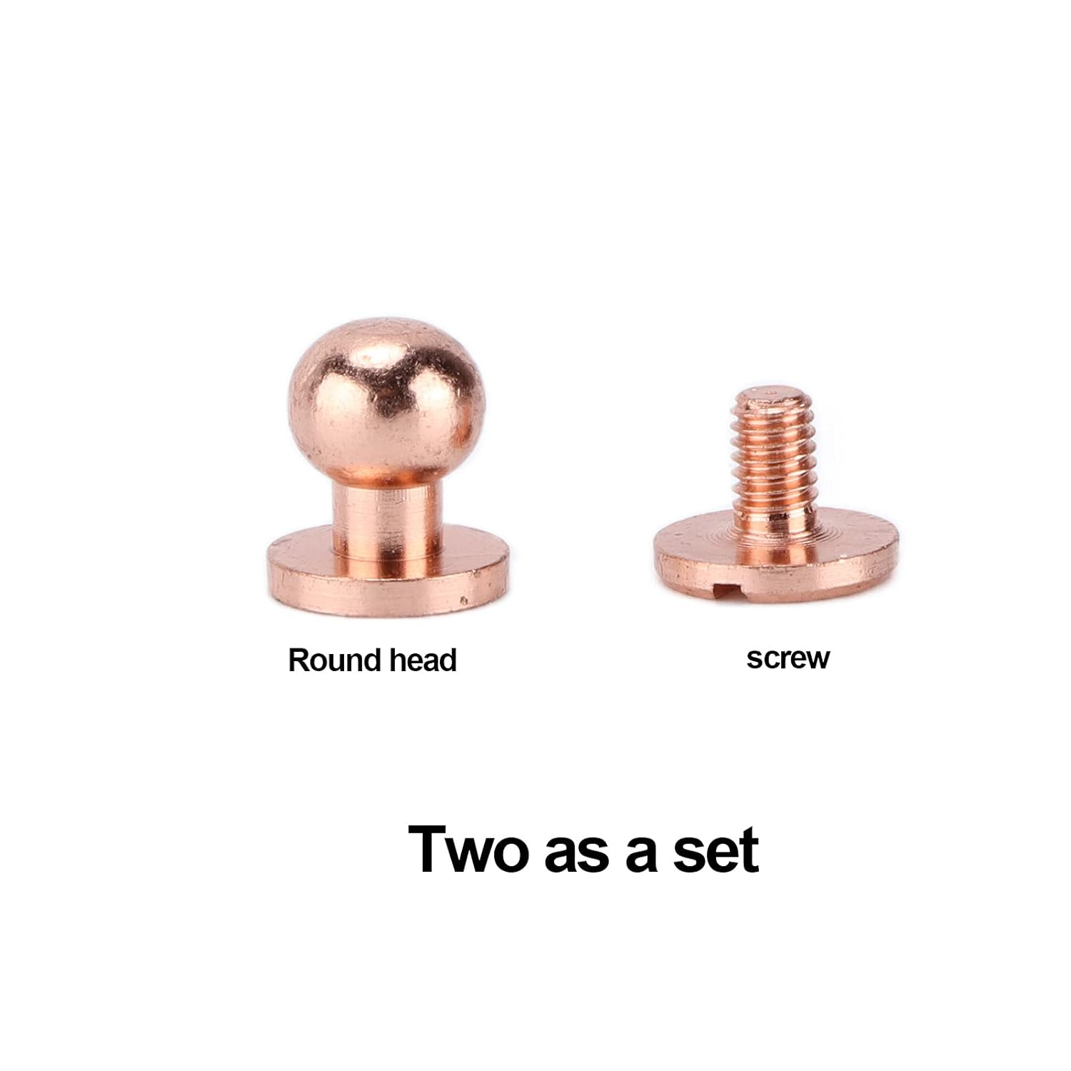 Monk Head Brass Rivets, anti Oxidation, Rose Gold Hardware Accessories, 20 Sets, for Belts, Purses, Handbags, Shoes, Clothes, Leather, DIY Projects (Lst7X6Mm) image number 4