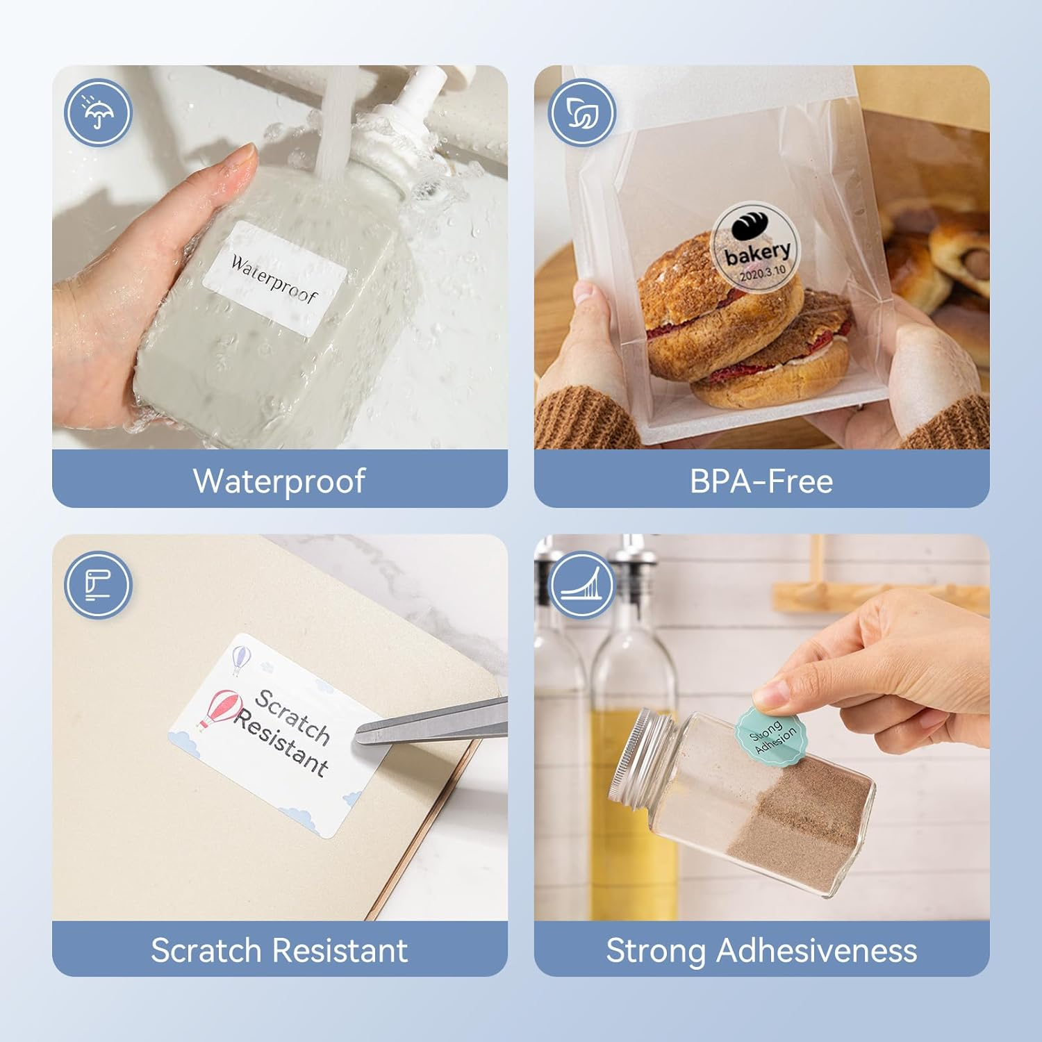 NIIMBOT 2 Rolls Labels for B1/B21/B3S Label Maker, 50 X 50 Mm (1.97'' X 1.97'') 150 Labels/Roll, Thermal Label Tape for Home Office Small Business Labeling Tape Replacement, White Round