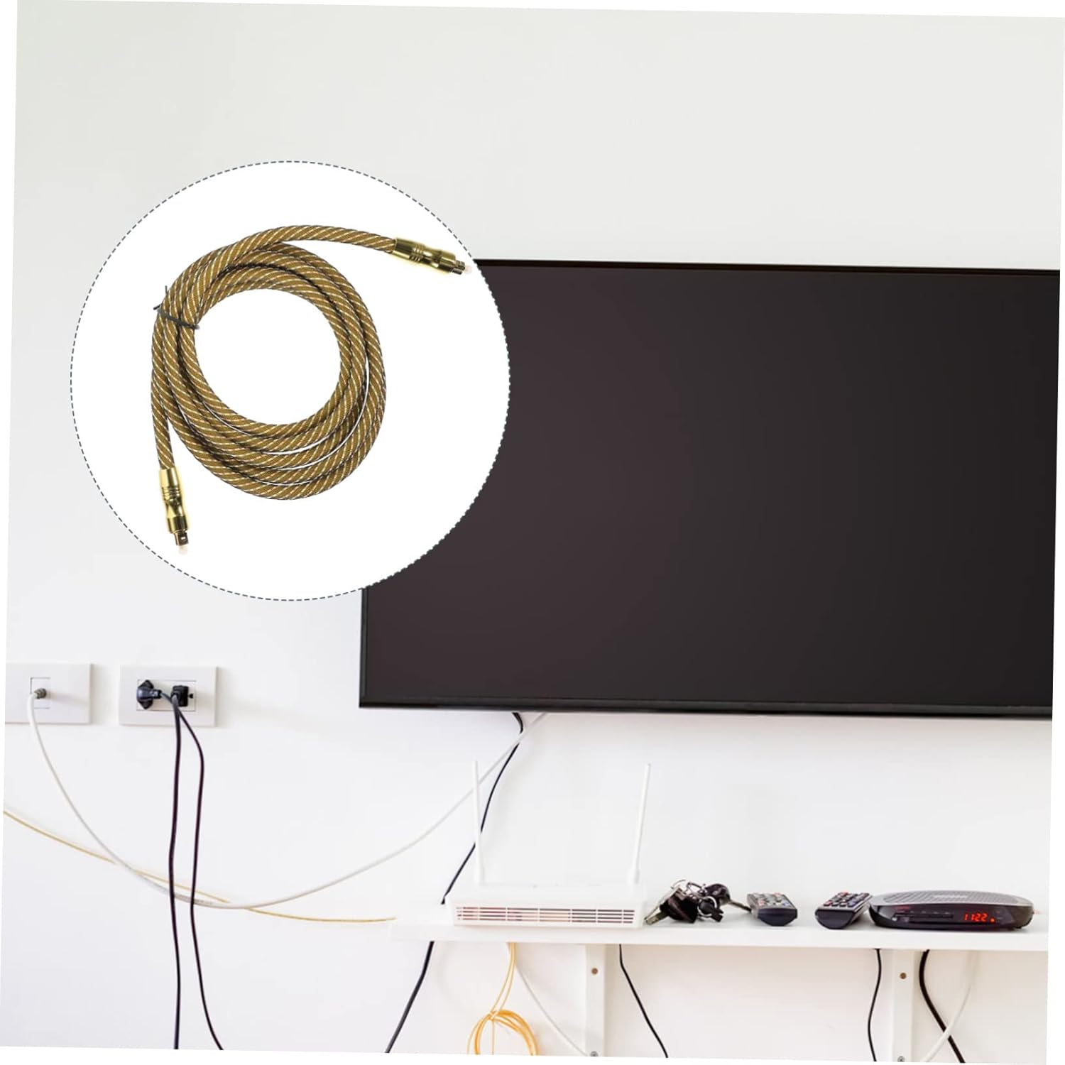 CONGARTENO 2M Fiber Optic Cable Digital Optical Audio Cable for Home Theater Male to Male Connectors for Sound Bar and DVD Player Connections image number 2