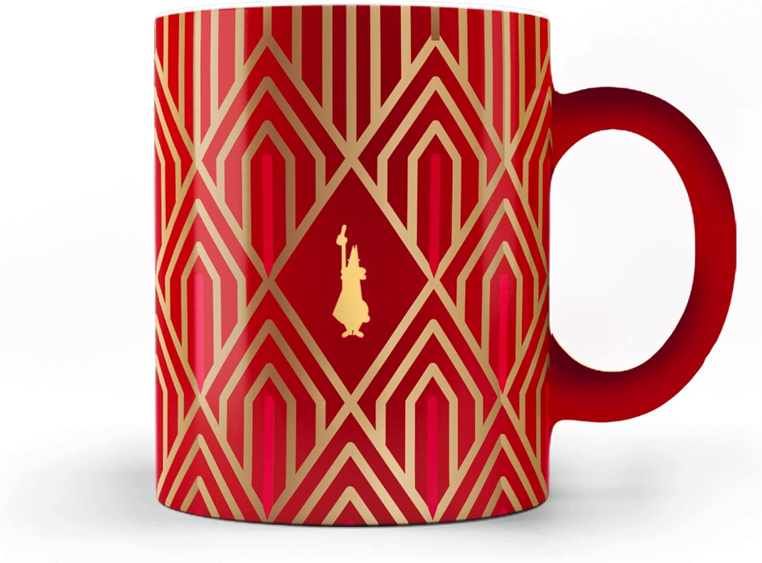 Bialetti - 4 Pieces Set of 8-Faced Espresso Coffee Cups with Gentleman with Moustaches Logo, Porcelain, White