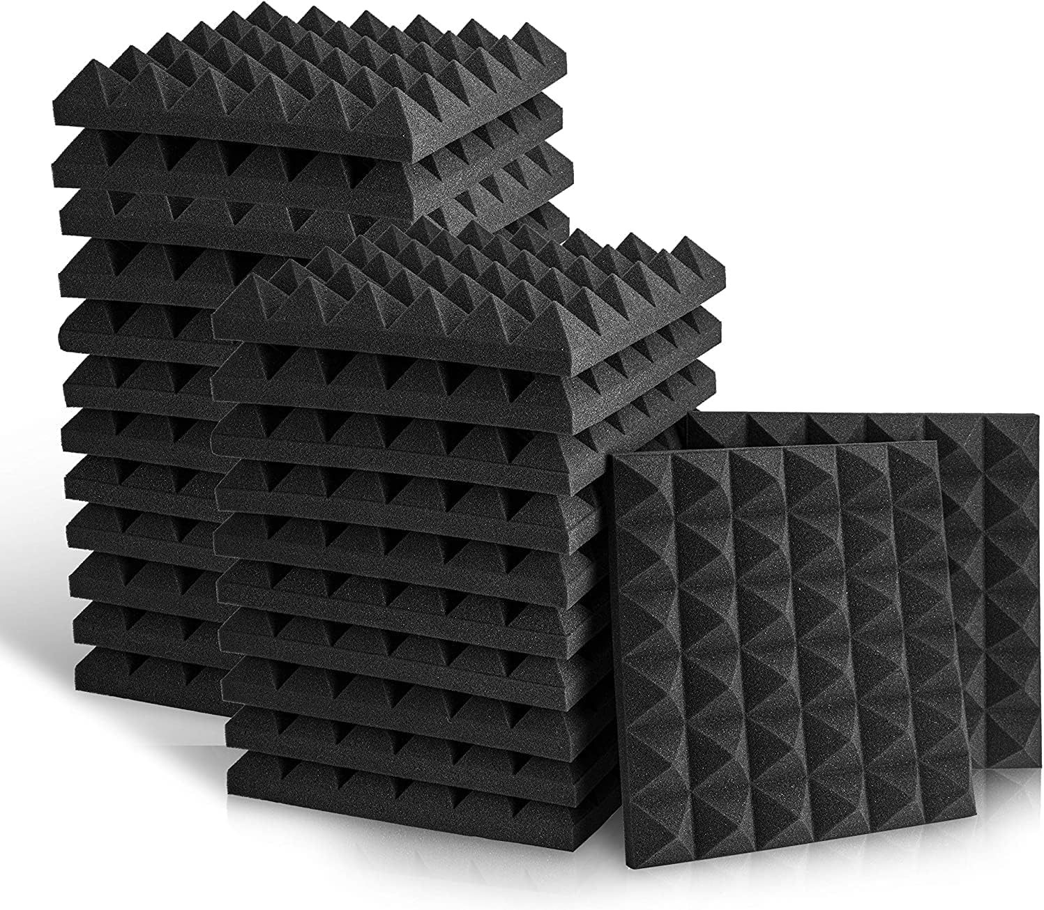 Ideer LIFE Acoustic Foam, 24Pcs, Sound Absorbing Panels Wall Tiles (Argyle Shape) image number 1