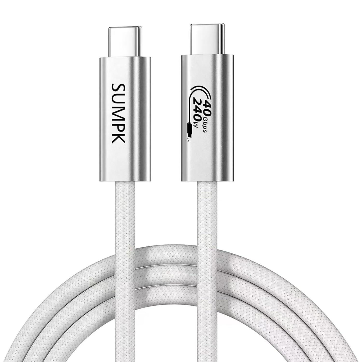 240W USB C Cable 2M, SUMPK USB4 Cable with 40Gbps High Speed Data Transfer, Single 8K/Dual 4K Display Compatible for Thunderbolt 4/3 Monitor/Hub/Docking Stations, Iphone 15 Pro Max