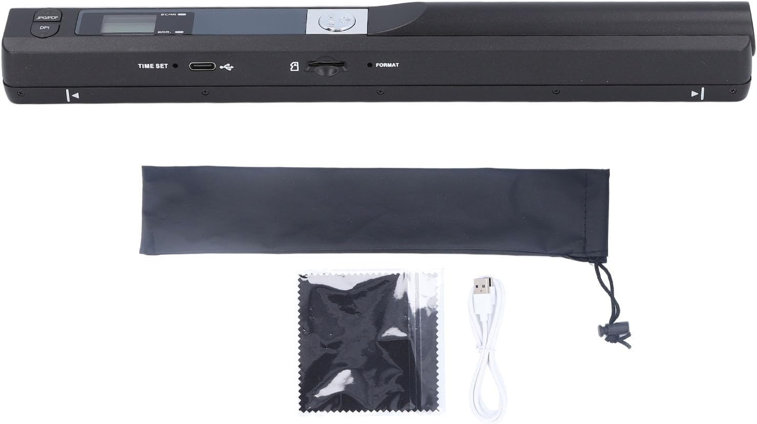 Portable Scanner, 8.27 Inch HD 900DPI Document Scanner for A4 Documents Photo Receipt, Color Mobile Handheld Scanner Wand for Home Travel Office (Black)