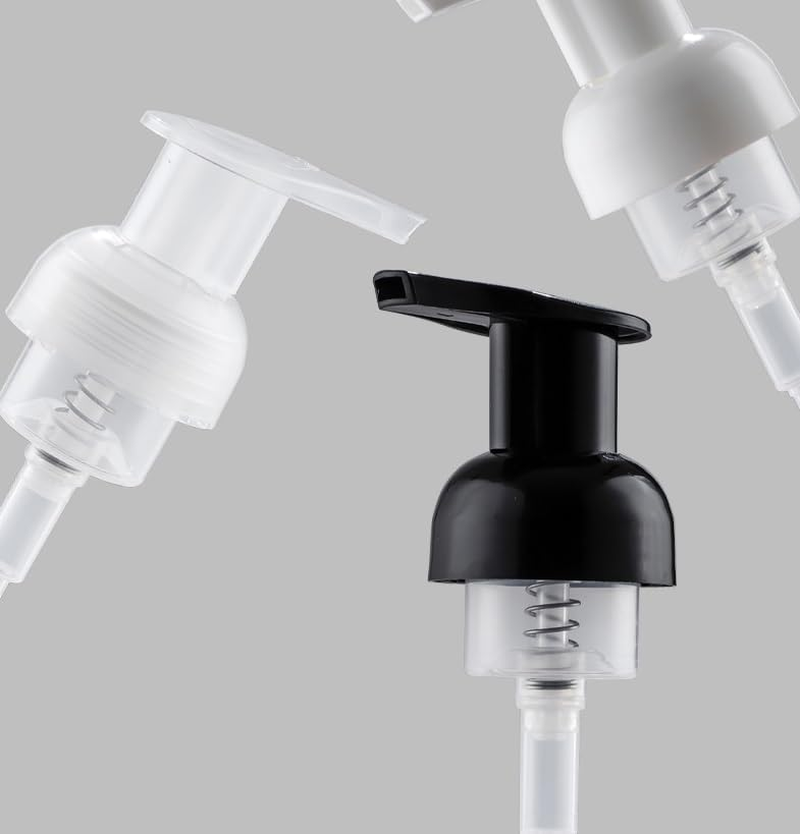 2 Pack Thick Clear Frosted Soap Dispenser with Foaming Pump, 250Ml Clear round Bottles Dispenser with Foaming Pump image number 3