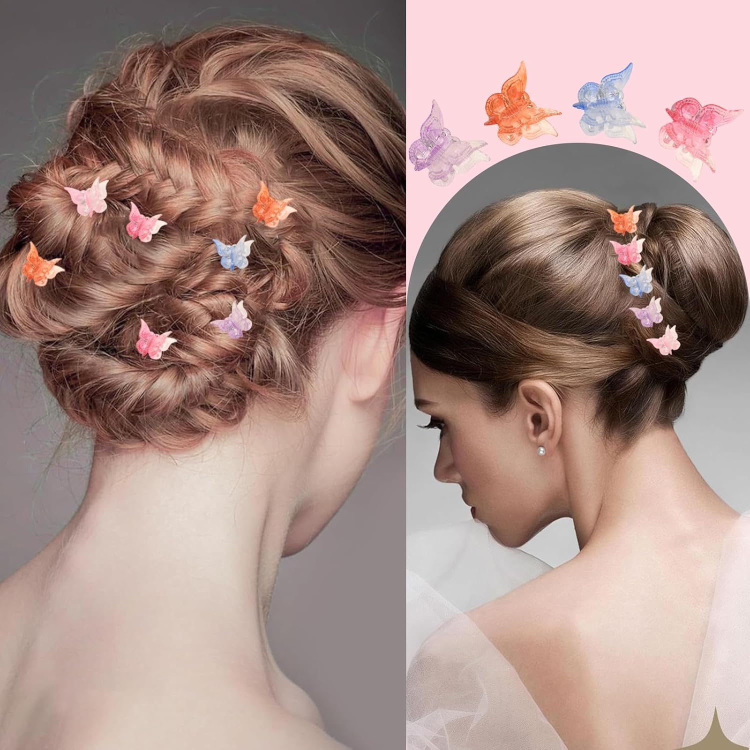 DHWEKU 30 Pieces Butterfly Hair Clips, Mini Butterfly Hair Clips for Girls, Butterfly Hair Clips, Small Butterfly Hair Clips for Women and Girls (Multicolor)