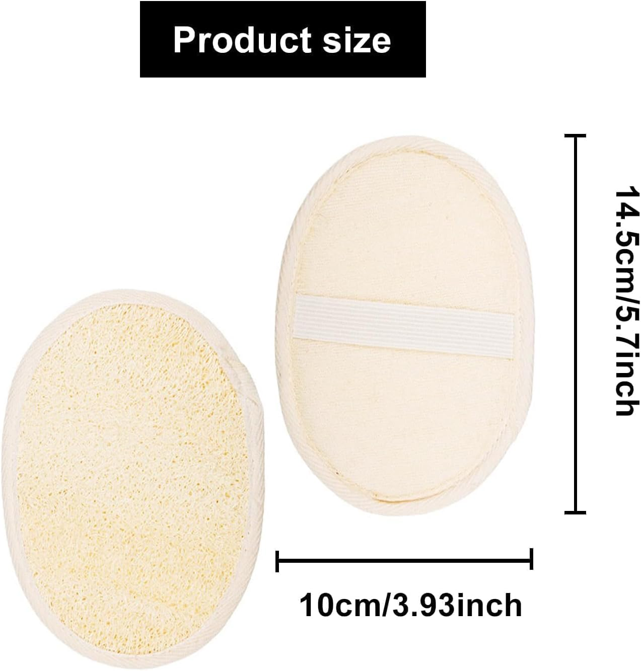 2 Pack Natural Loofah Sponge Exfoliating Body Scrubber,Eco-Friendly Shower Loofah, Exfoliating Sponge Face Wash Pads for Women and Men image number 6