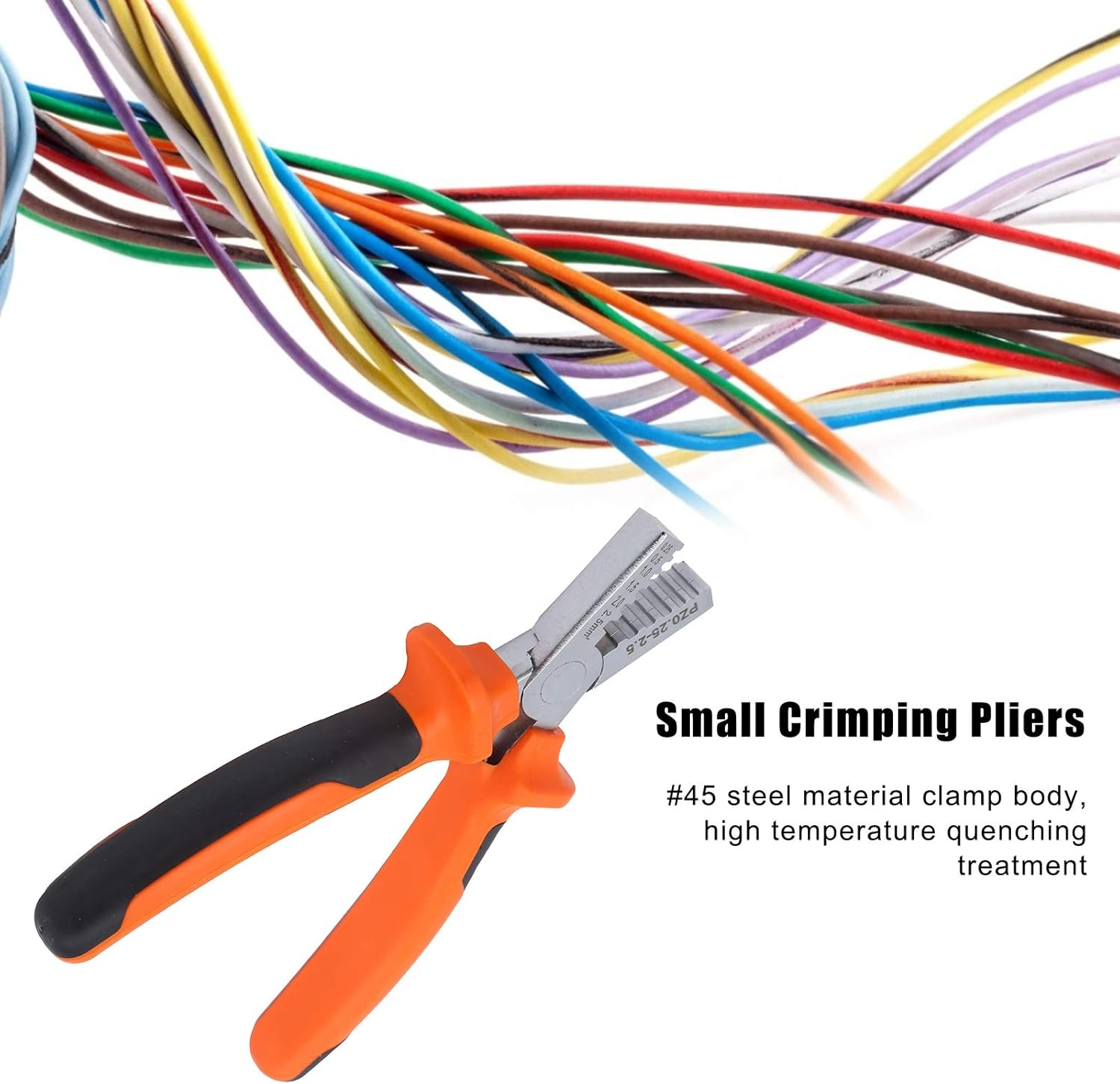 Piccola Pinza a Crimpare in Stile Tedesco a Due Colori, Pinza Spelafili Multiutensile PZ0.25‑2.5A, Utilizzata per Tagliare, Spellare E Avvolgere image number 3