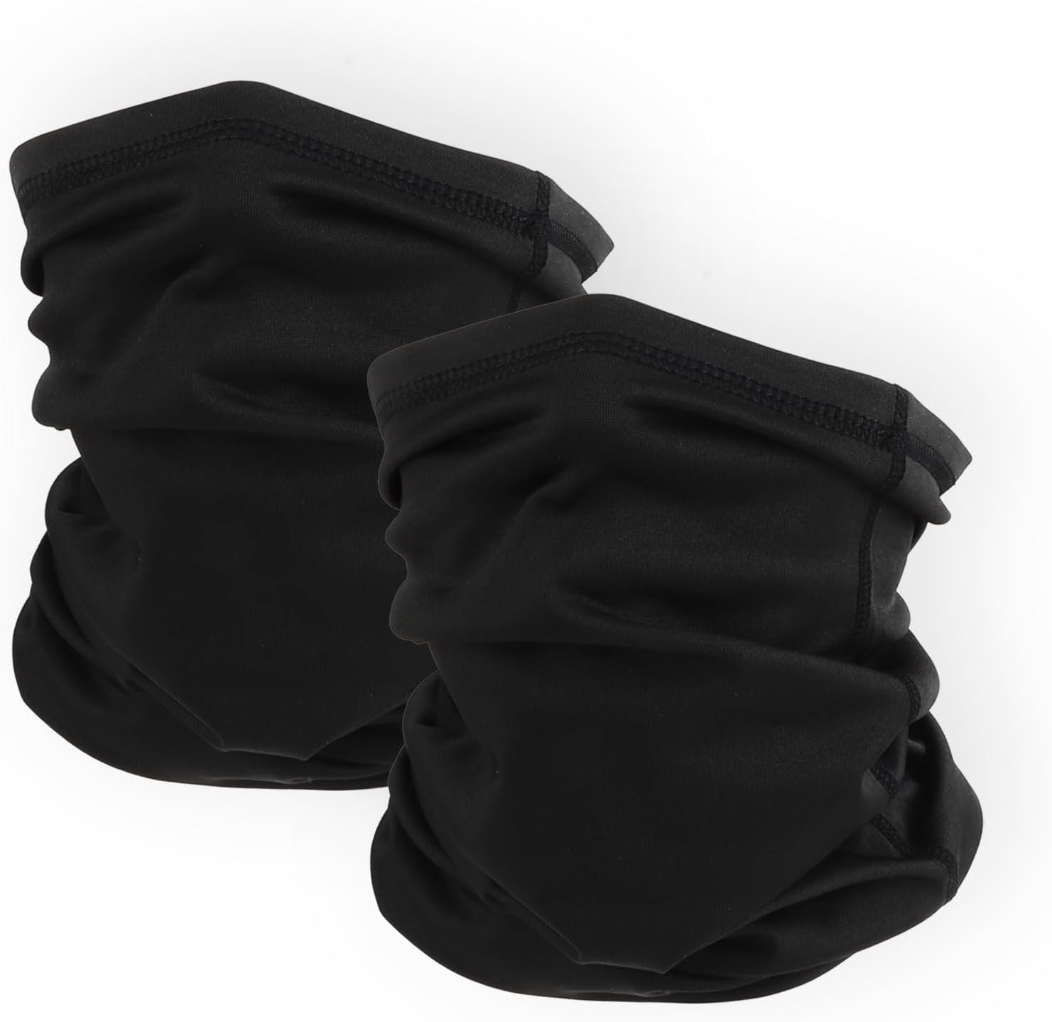 AIAOO 2-Pack Ice Silk Neck Gaiter, Black Universal Size Neck Warmer - Windproof Dustproof Balaclava for Outdoor Sports, Moisture-Wicking Breathable Ski Mask, Multifunctional Buff Mens Accessories image number 3