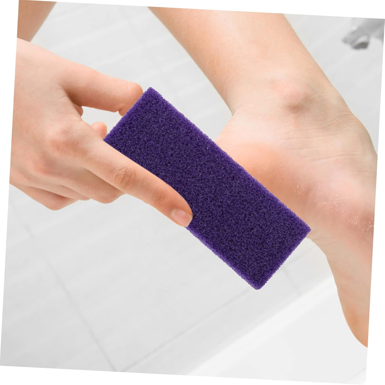 Garneck 2Pcs Foot Pumice Stone for Callus Removal Eco-Friendly Dead Skin Exfoliator Comfortable Grip Foot Care Scrubber Purple Color image number 3
