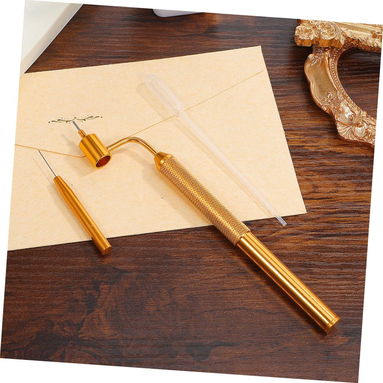 2 Sets Car Scratch Repair Paint Pen Needle Dropper Fillable Paint Applicator for Small Scratches Rock Chip Repair Tool in Gold (0.5Mm Tip) image number 5