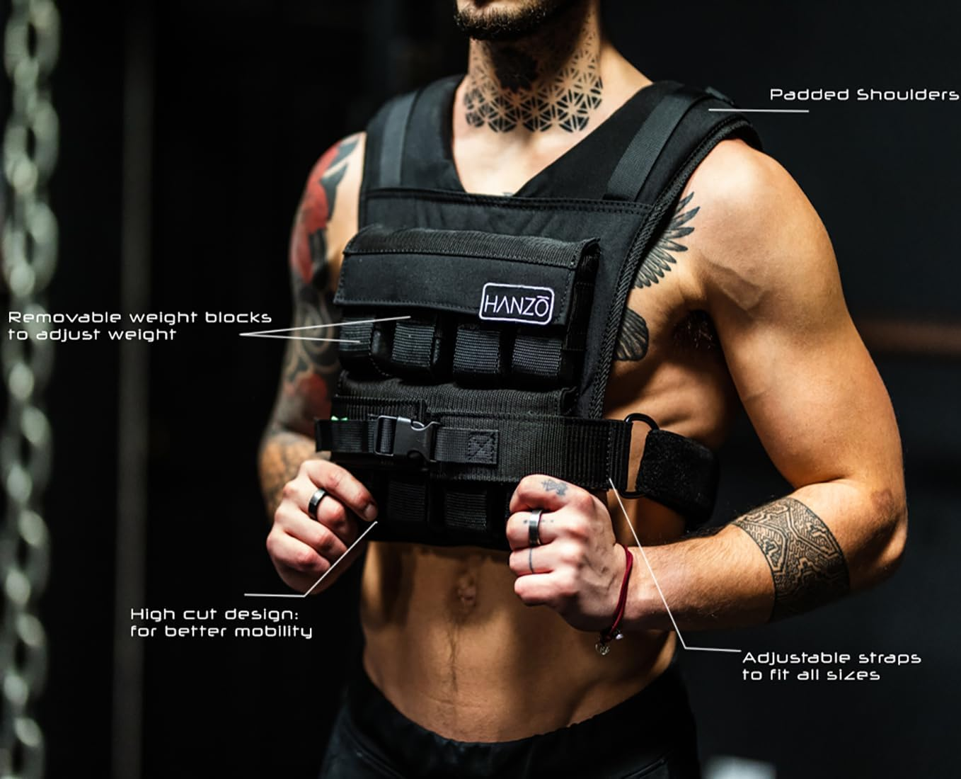 Premium Weighted Vest for Training. Body Weight Workout Weight Vest 25Lbs/35Lbs/45Lbs/65Lbs, Adjustable Weighted Vest Men for Calisthenics, Crossfit, Home Workouts
