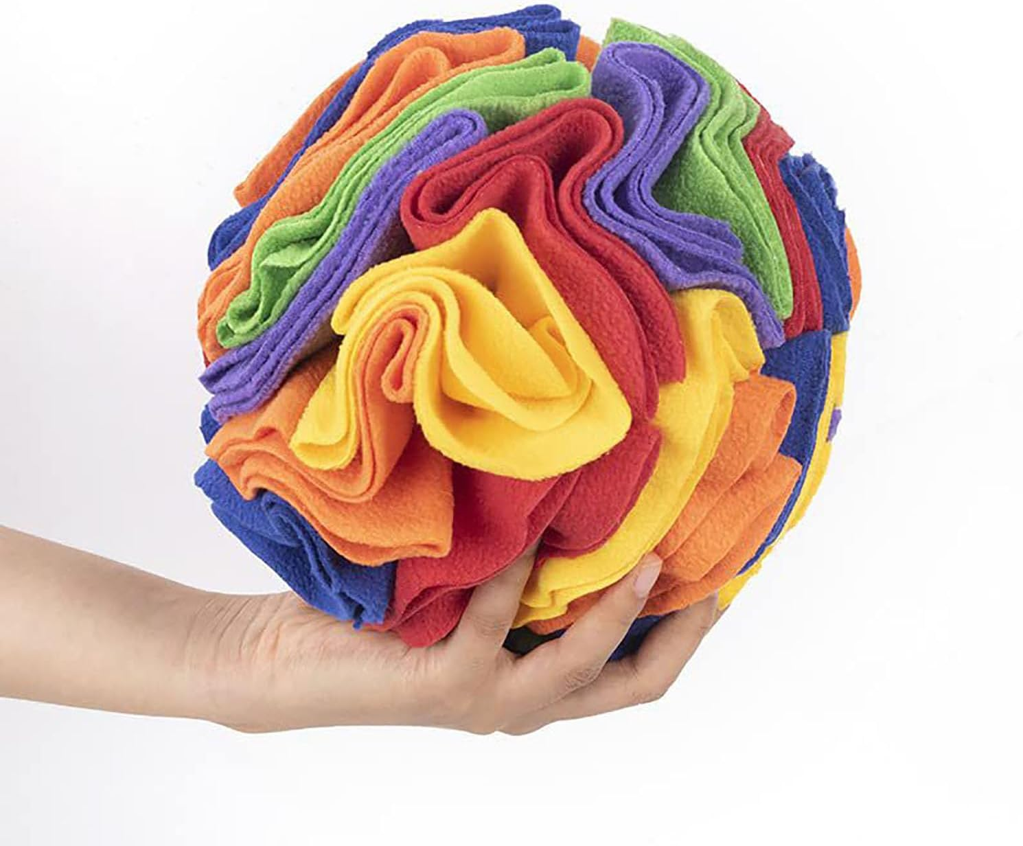 &zwnj;Snuffle Ball Dog Toy, Mental Stimulation & Anxiety Relief Washable Cloth Sniffle Ball for Small Medium Large Breed Dogs (Colorful) image number 5