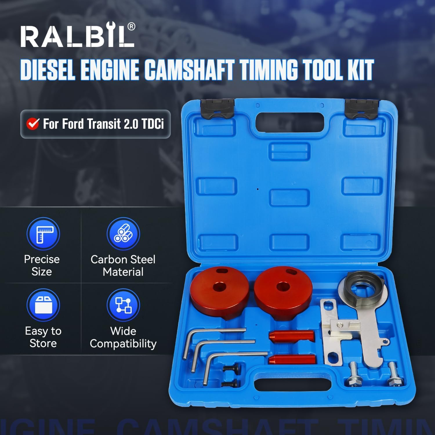 Diesel Timing Tool Kit - Latest Generation Engine Camshaft Adjusting Tool with Flywheel and Crank Alignment Compatible for Ford Transit Ecoblue 2.0 TDCI Diesel Engine image number 2