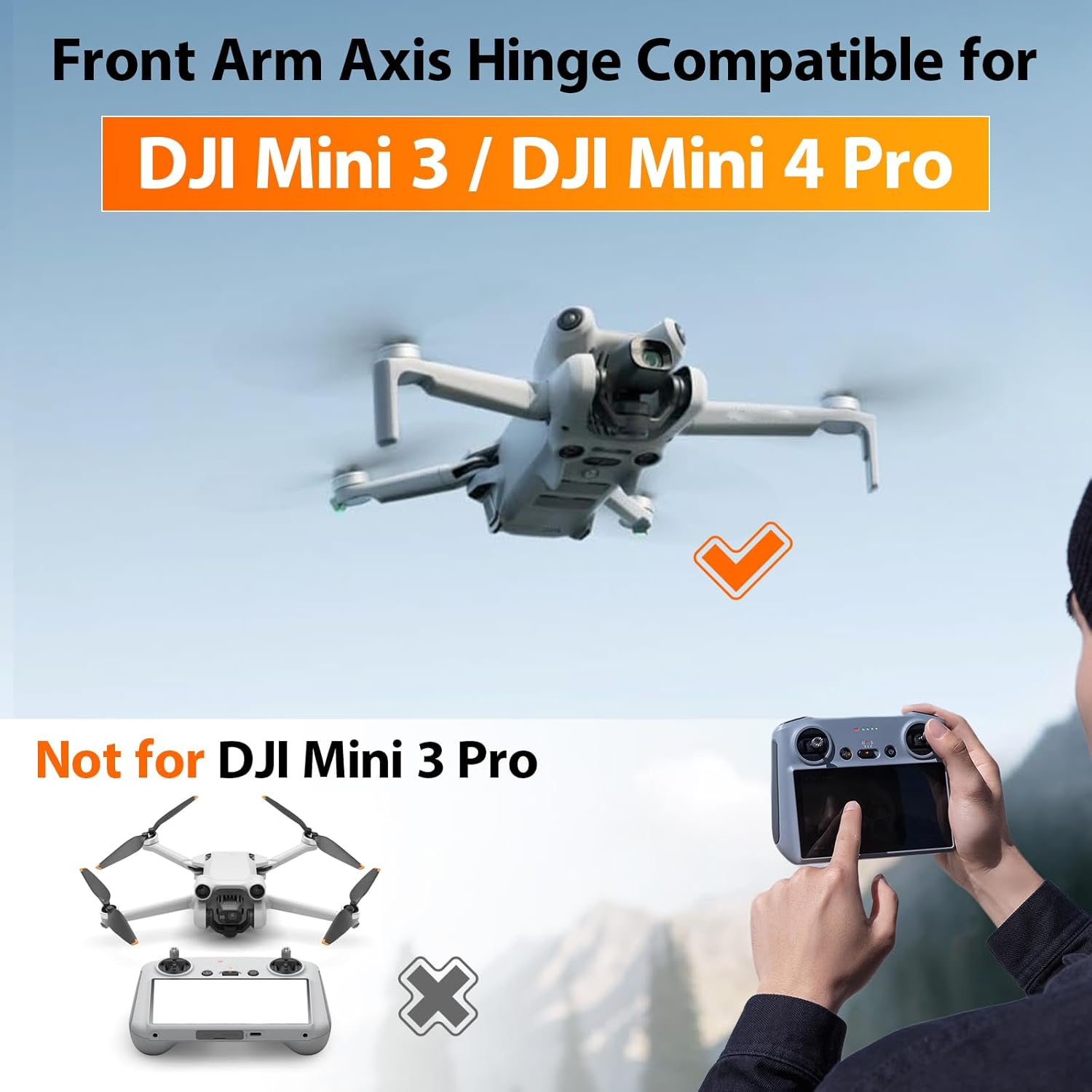 Front Arm Axis Replacement for DJI Mini 4 Pro/Mini 3 Front Arm Shaft Screws Arm Hinges for DJI Mini 3 Drone Accessories Parts with Repair Tools（Screws 3Pcs） image number 1