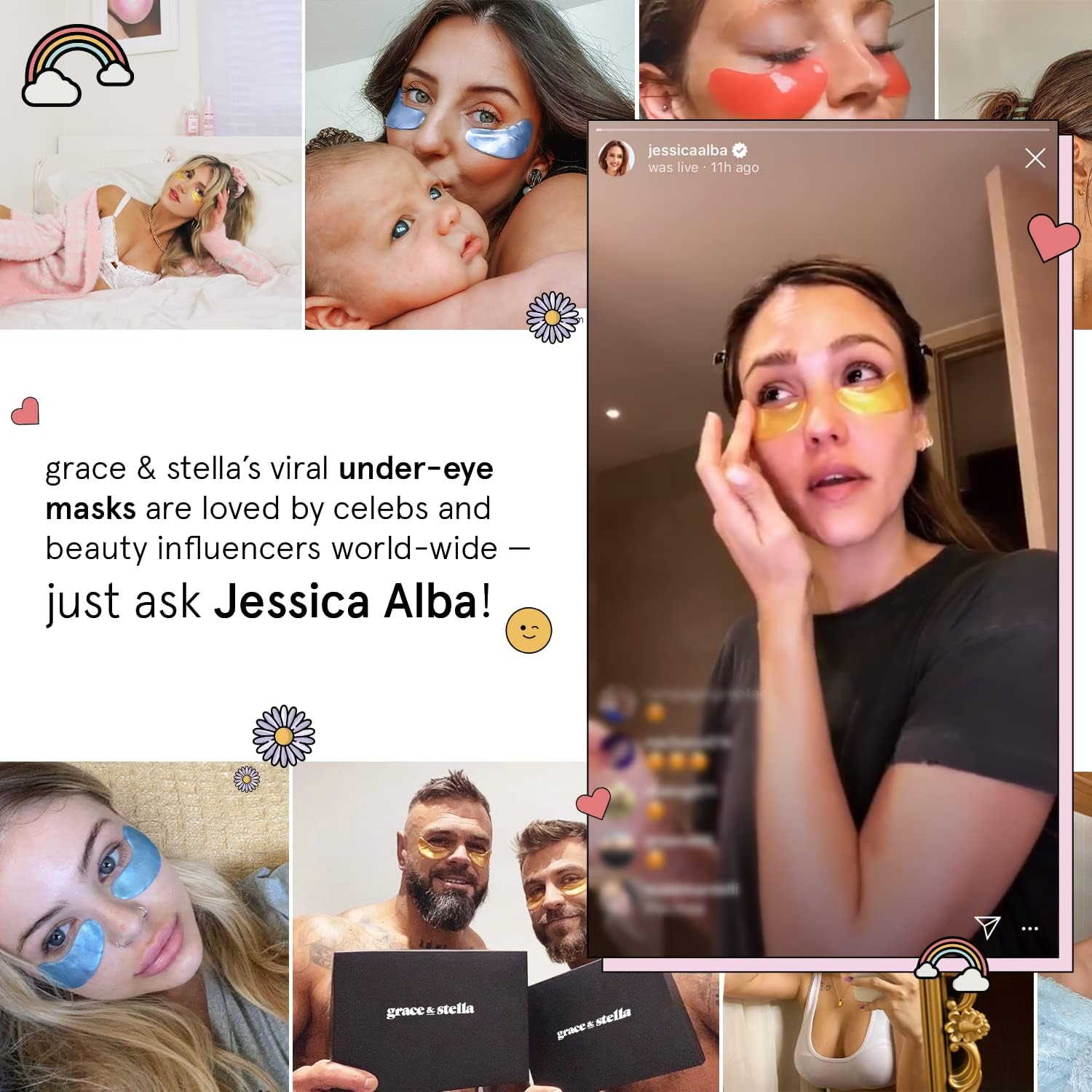 Grace & Stella under Eye Masks for Dark Circles and Puffiness - Energizing under Eye Patches - Valentines Day Gifts for Women - Bridesmaid Gifts - Vegan Cruelty-Free Self Care (48 Pairs, Gold) image number 4