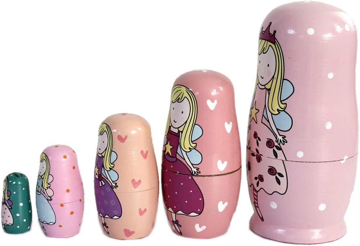 Handmade Wooden Nesting Doll Russian Doll Kits Colourful Decoration (Fairy Angel) image number 3