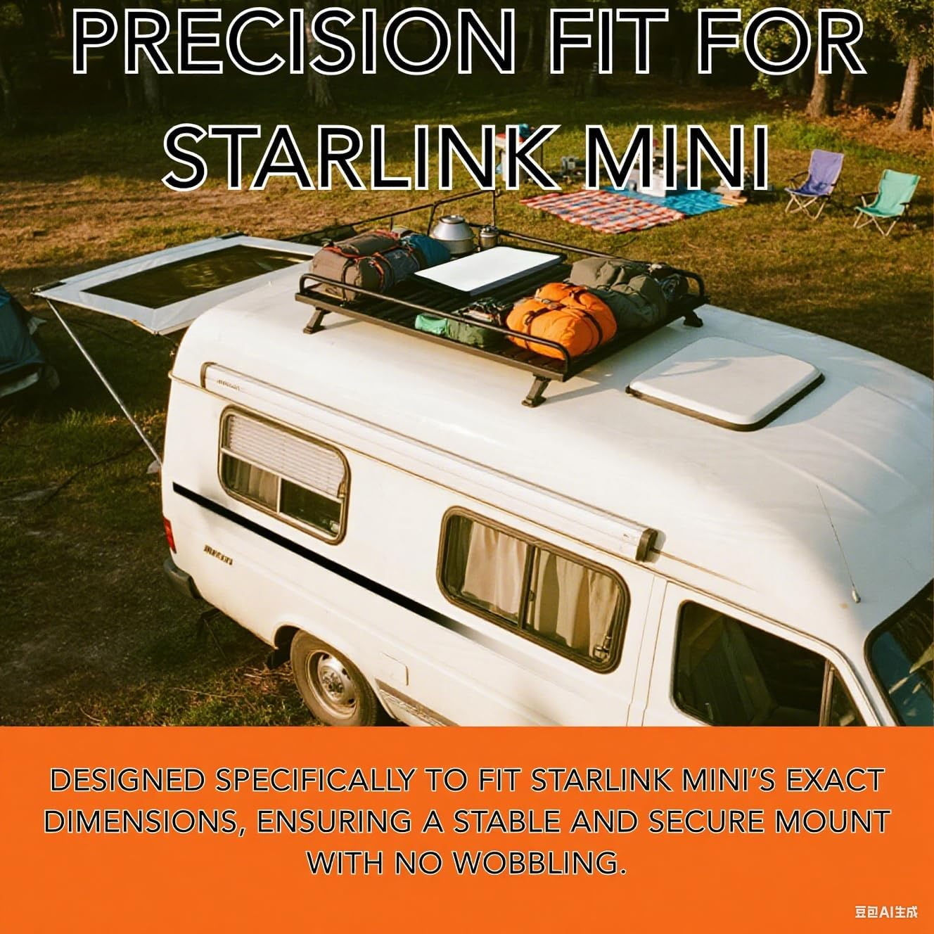 Roof Mount Bracket for Starlink Mini Off-Road Vehicles - Durable, Easy Installation, Uv-Resistant (Brack Bracket)