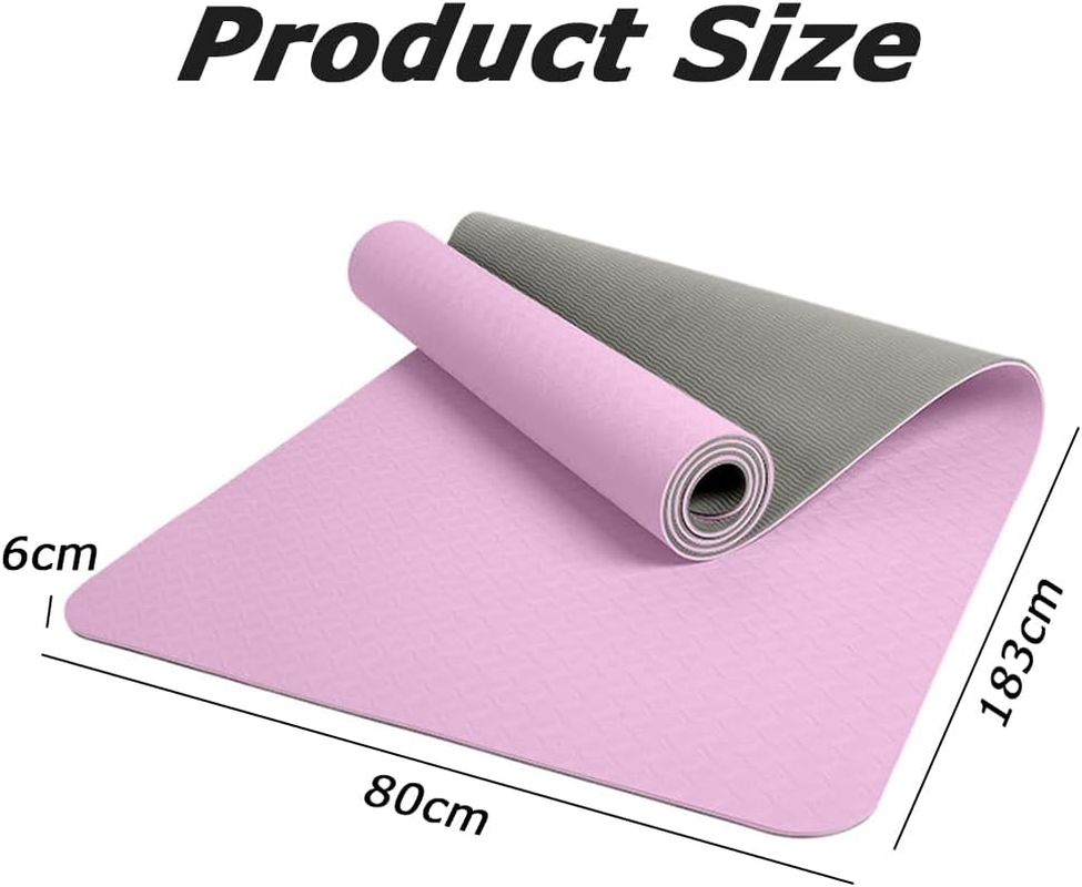 Wide Large Yoga Mat, Lightweight & Durable TPE Yoga Mat, Eco-Friendly Fitness Mat, Perfect for Yoga, Pilates,Gym Workouts,Exercise image number 4