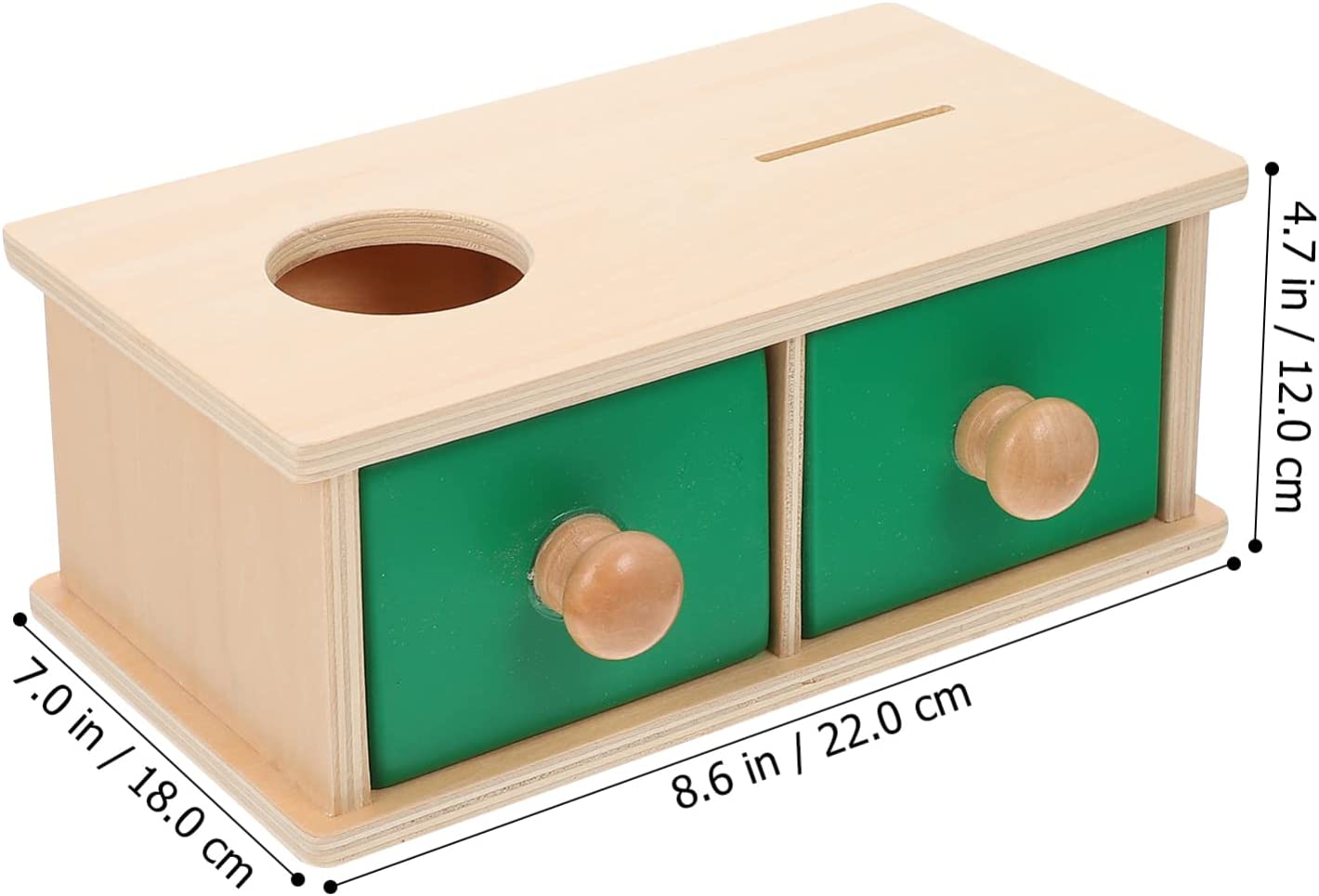 Toddmomy Montessori Infant Coin Box Baby Coin Box Toy Wooden Coins Balls Matching Box Montessori Toy Object Permanence Box for Toddler Baby Preschooler