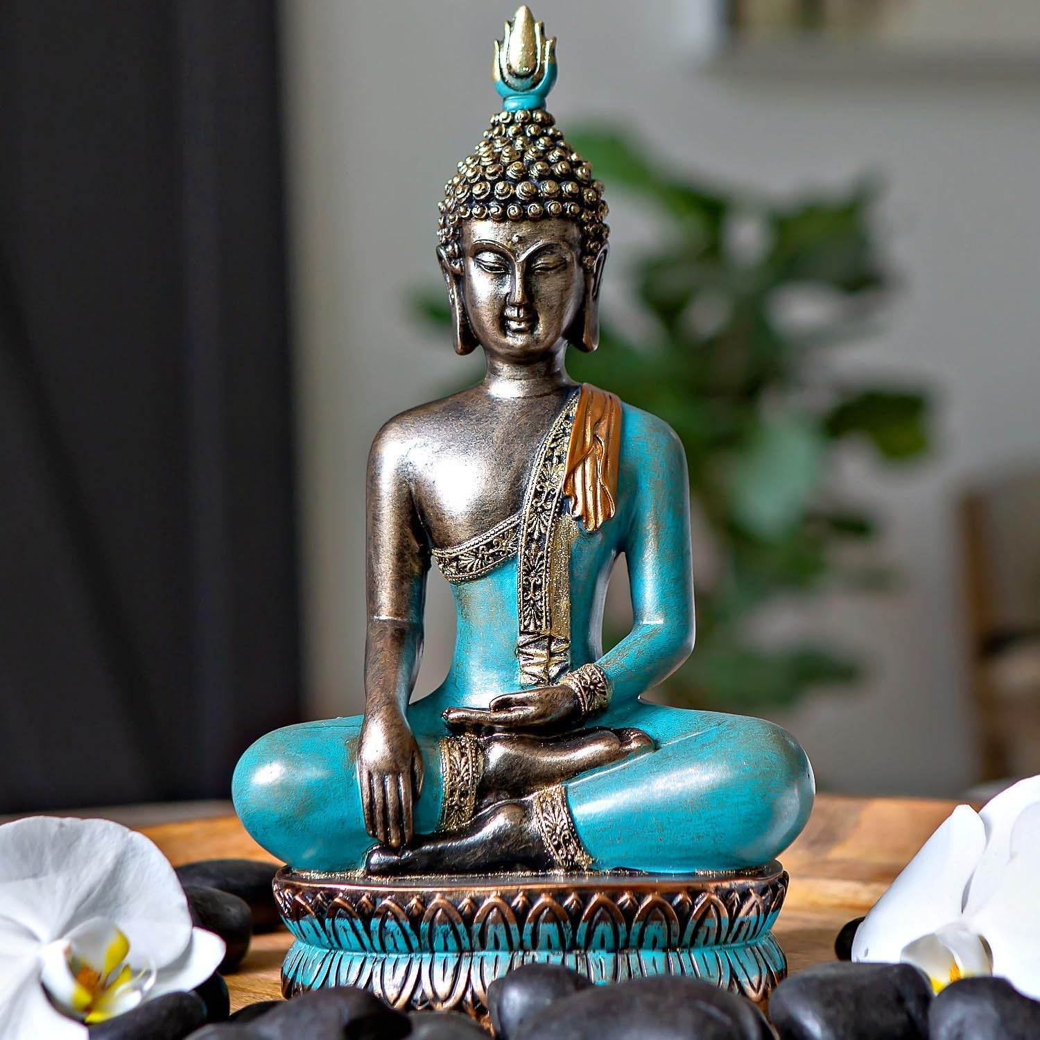 25DOL Buddha Statues for Home. 12.5" Buddha Statue (The Moment of Enlightenment). Collectibles and Figurines, Meditation Decor, Spiritual Living Room Decor, Yoga Zen Decor, Hindu and East Asian D&eacute;cor image number 3