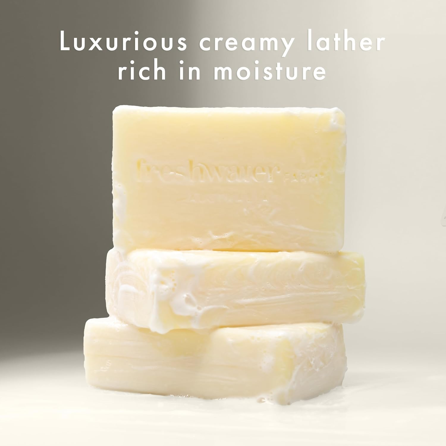 Freshwater Farm Australia Soothing Castile Natural Body Bar/Soap Bar for Women/Men- Lemon Myrtle Oil+Manuka Honey. Nourishing Essential Oils Soap/Body Soap for Dry, Sensitive Skin-200G X 8 Pack image number 4