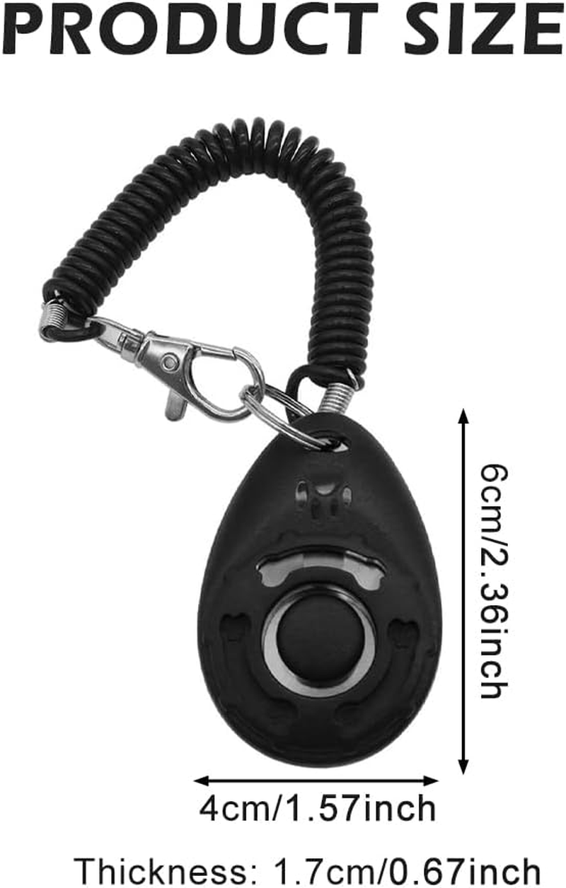 2 Pack Dog Clickers, Dog Training Clickers with Wrist Strap, Pet Behavioral Training Tools, Easy to Use Design for Cats Puppy Birds Horses image number 5