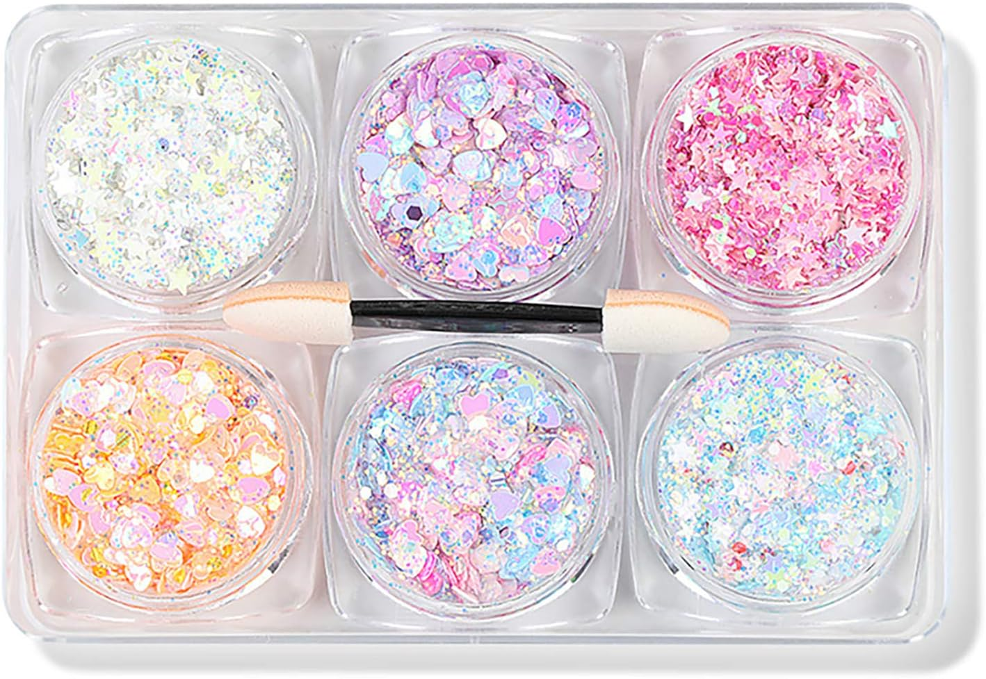 1 Set 3D Mixed Rose Gold Holographic Festival Body Powder Flakes for Nail Art DIY Decoration image number 4