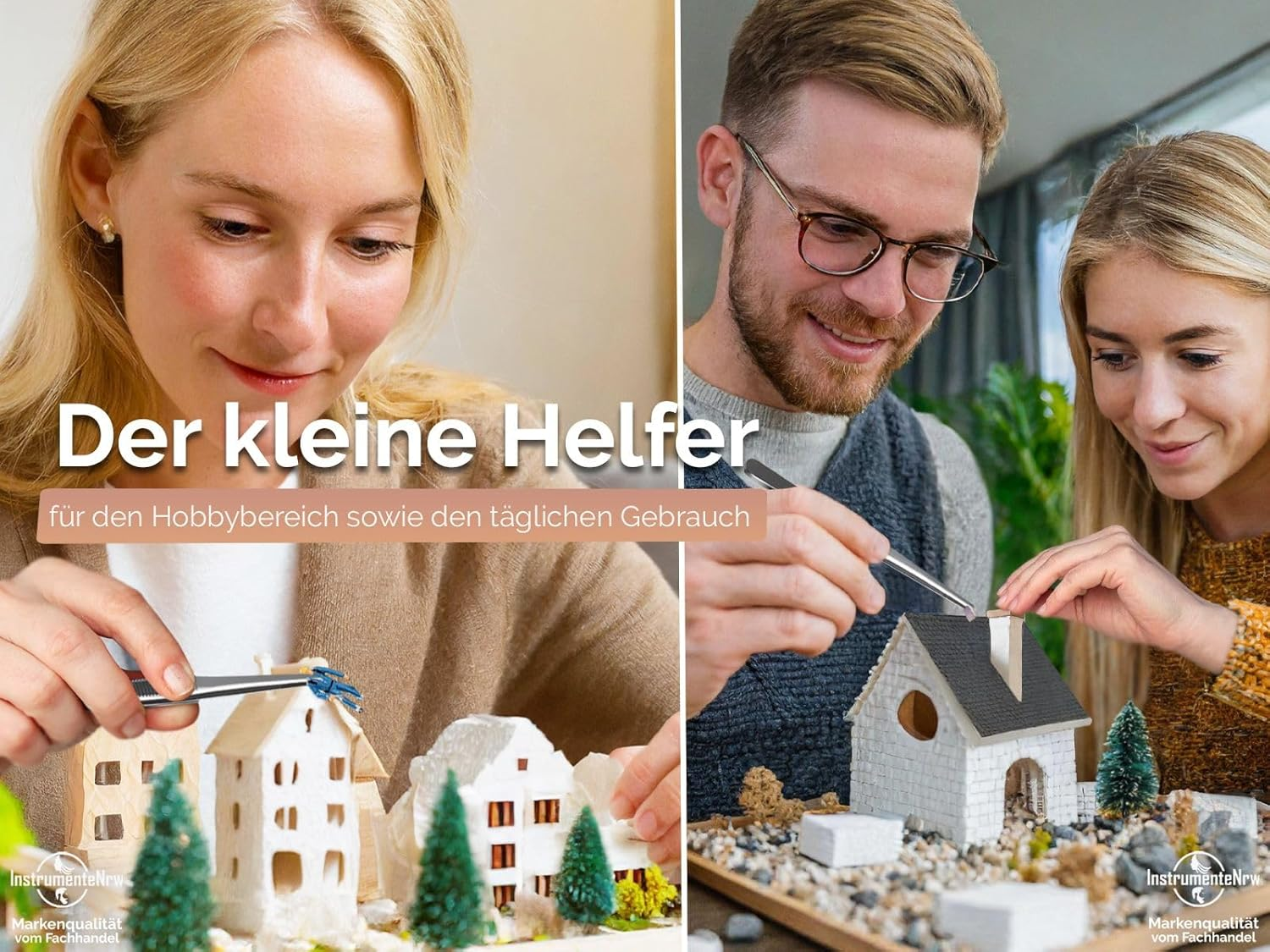 Straight Tweezers 12.5 Cm with Inner Teeth Made of Stainless Steel image number 1