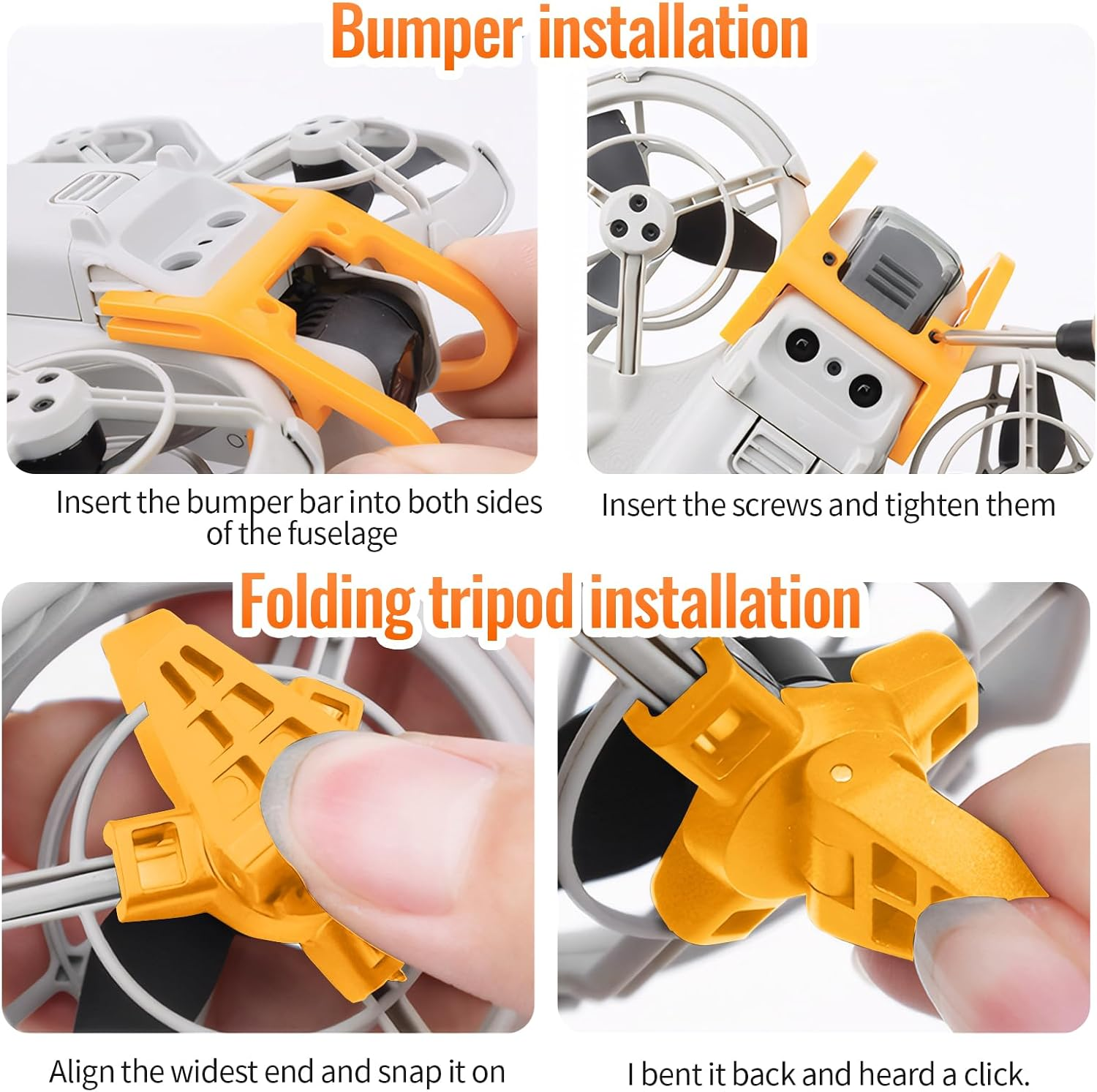 Bumper for Dji Neo Gimbal, Foldable Booster Stand for Pocket Drone Neo, Orange Bumper and Foldable Stand for Drone Dji Neo Accessories, for Dji Neo Protection image number 5