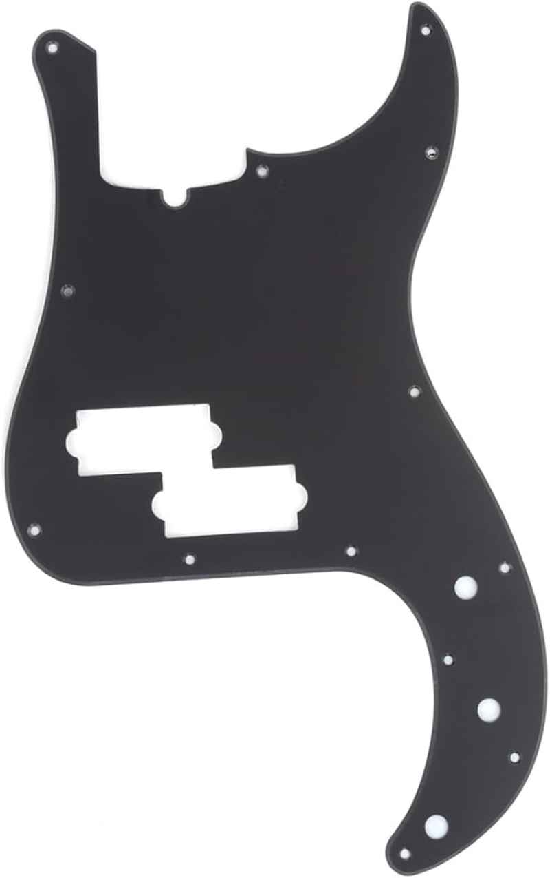 Musiclily Pro 13-Hole Modern Style P Bass Pickguard for 4 String American Precision Bass, 1Ply Black