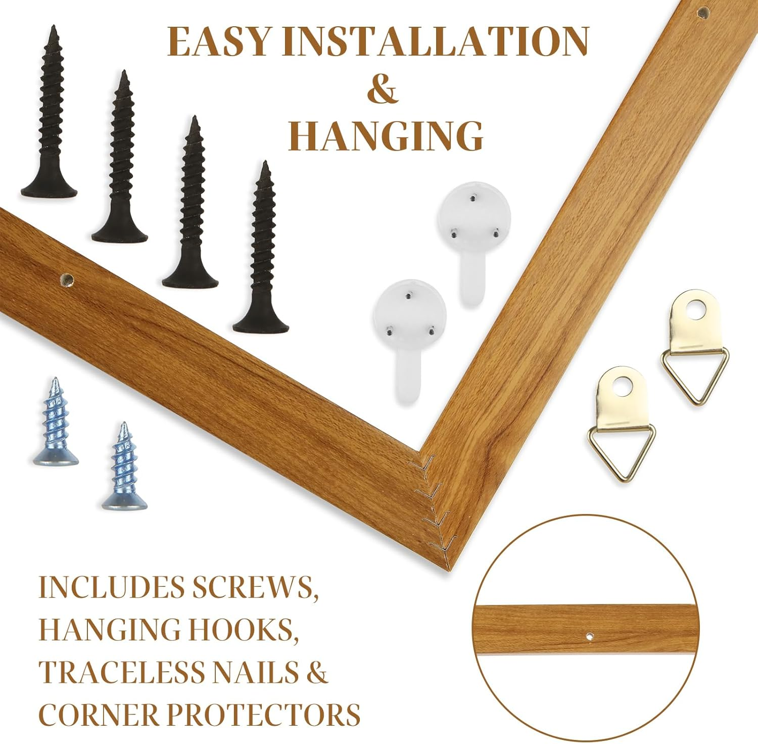 LDHHYH 2 Pack Floater Frame for 12X16 Inch Canvas Painting, Solid Floating Frame for 0.6&rdquo; Deep Canvas, Wall Art Painting Frame for Living Room Bedroom Office - Walnut