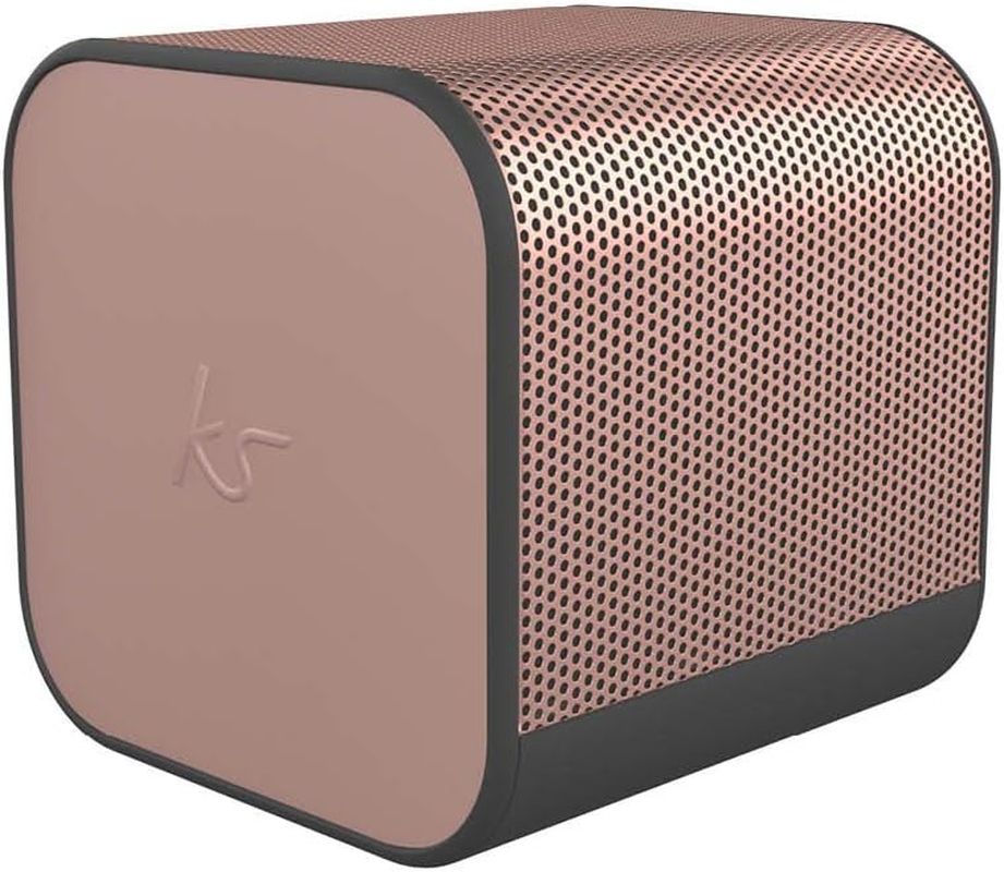 Kitsound Boom Cube Metallic Portable Rechargeable Wireless Bluetooth Speaker, Rose Gold