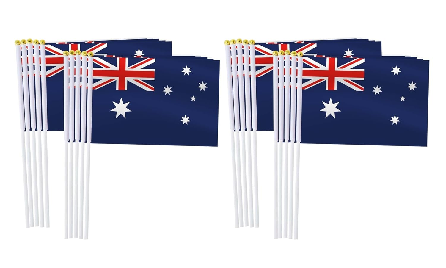AUPOINT 20 Pics Australian Handheld Mini Flag, 14 * 21Cm, Australia Stick Flag, White Solid Pole,Vivid Color and Fade Resistant, Hand Held Stick Flags with Spear Top image number 6