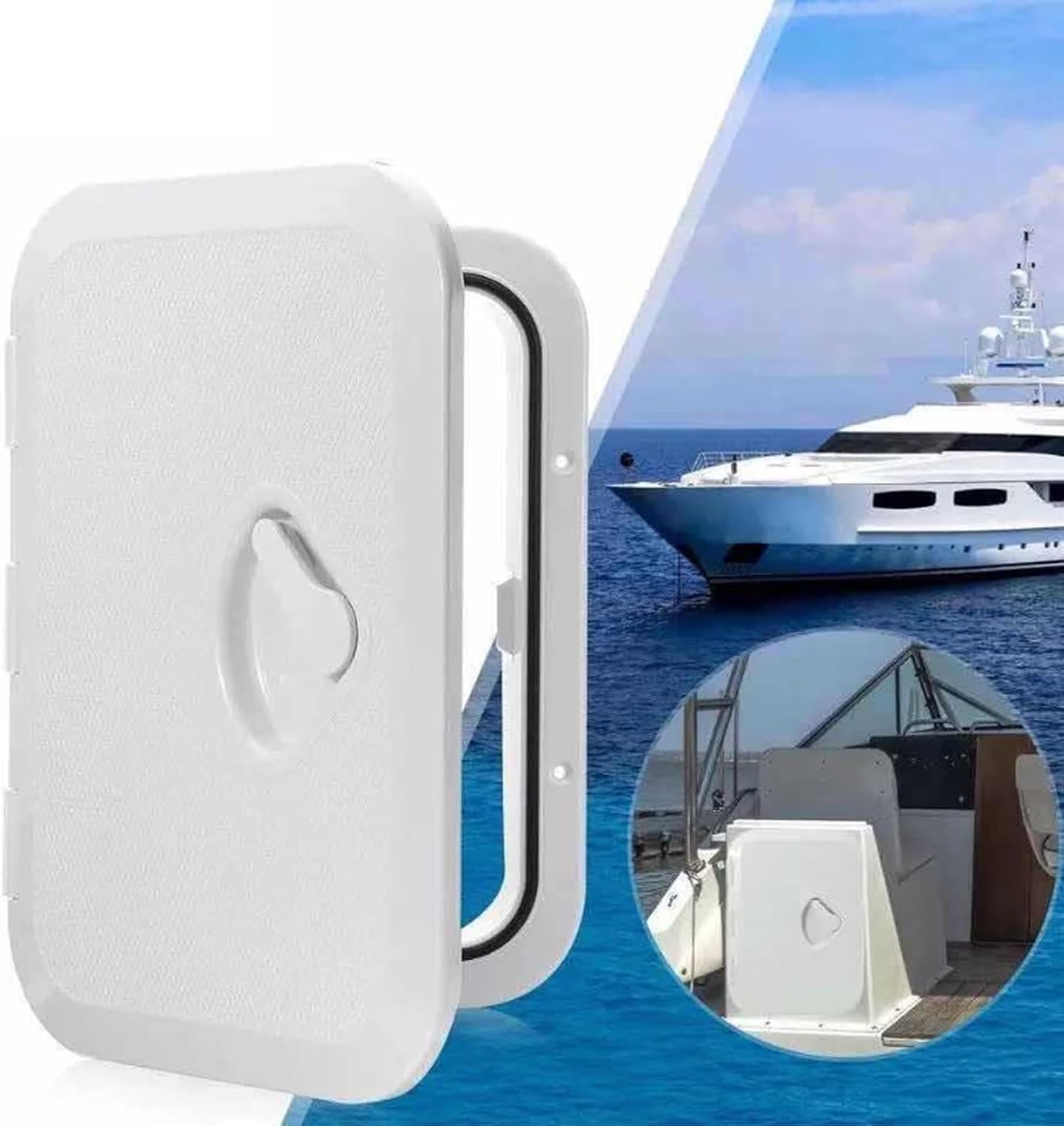 Marine Access Hatch - Marine Boat Deck Hatch - Boat Hatch Lid Deck Access Hatch & Lid - 10-5/8 X 14-3/4 / 270Mm X 375Mm - Opening Clearance: 7-1/2 X 11-1/2