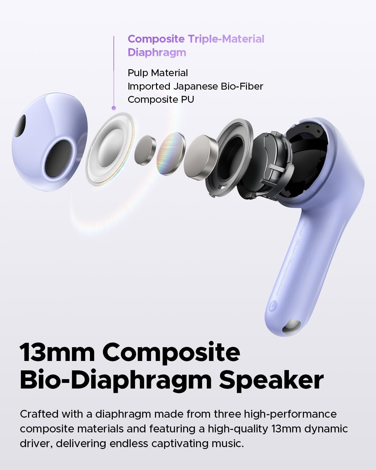 Soundpeats Air5 Wireless Earbuds with Aptx Adaptive Lossless, Bluetooth 5.4 Earphones with 6 Mics Compatible with Snapdragon Sound, 13 Mm Driver, 30H Playtime, Qualcomm QCC3091, Peatsaudio APP image number 5