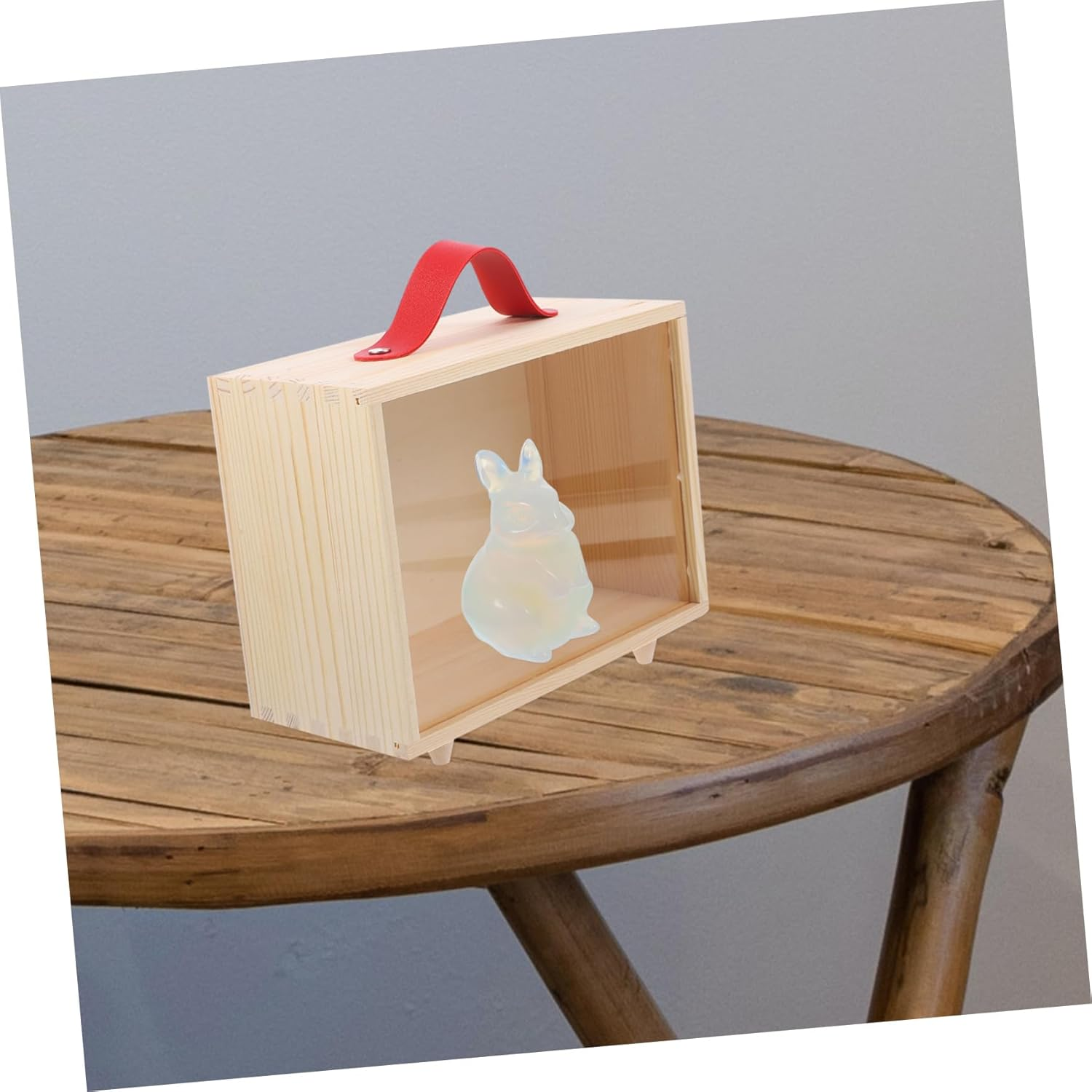 MUSISALY Wooden Storage Box Container with Transparent Lid Reusable Decorative Box for Home Office Smooth Edges Space-Saving Design for Organizing Supplies image number 5