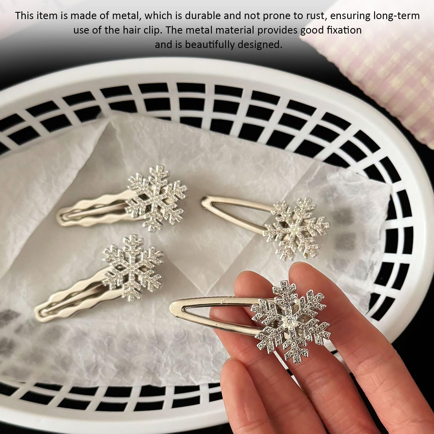 8 Pieces Snowflake Hair Clips Metal Hair Clips Hair Clips Women Exquisite Fashion Hair Accessories Hair Accessories Hair Accessories image number 2
