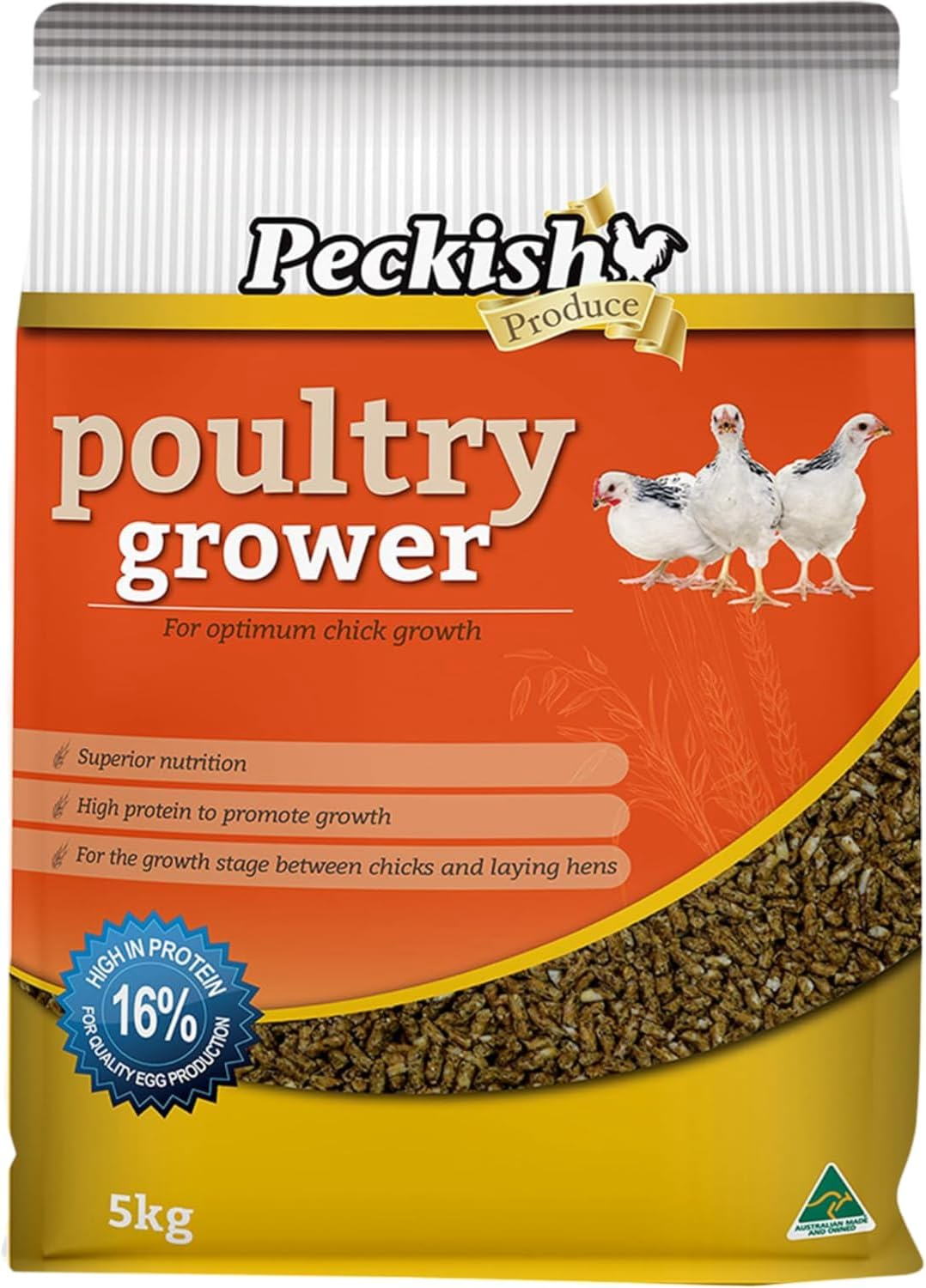 Peckish Poultry Grower 5Kg - High Protein and Energy Ration for Optimum Growth, Contains Essential Vitamins and Minerals, Ideal for Transition Stage between Chicks and Laying Hens image number 1