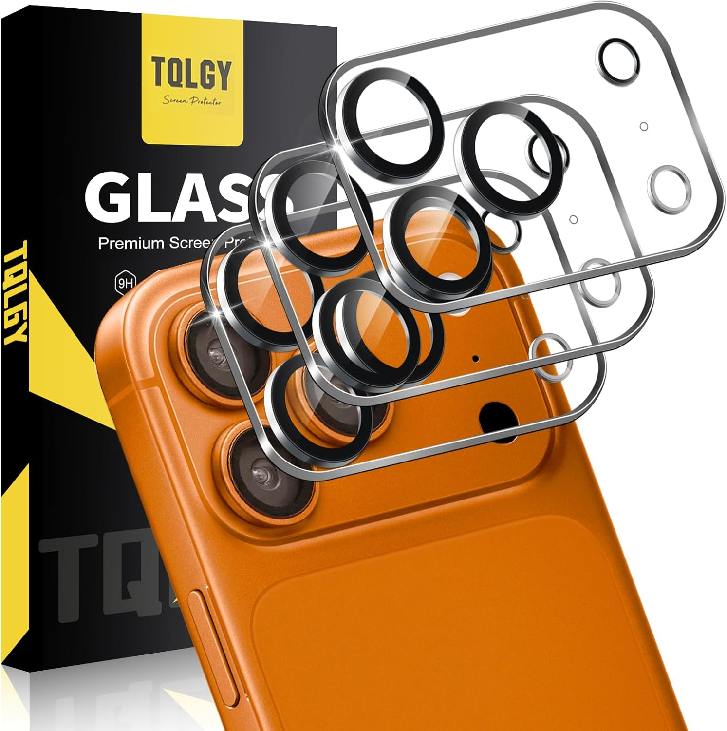 TQLGY 3 Pack Camera Lens Protector for Iphone 17 Pro Max 6.9", 9H Tempered Glass, HD Clear, Anti-Scratch, Strong Adhesion, Case Friendly, Easy Installation image number 2
