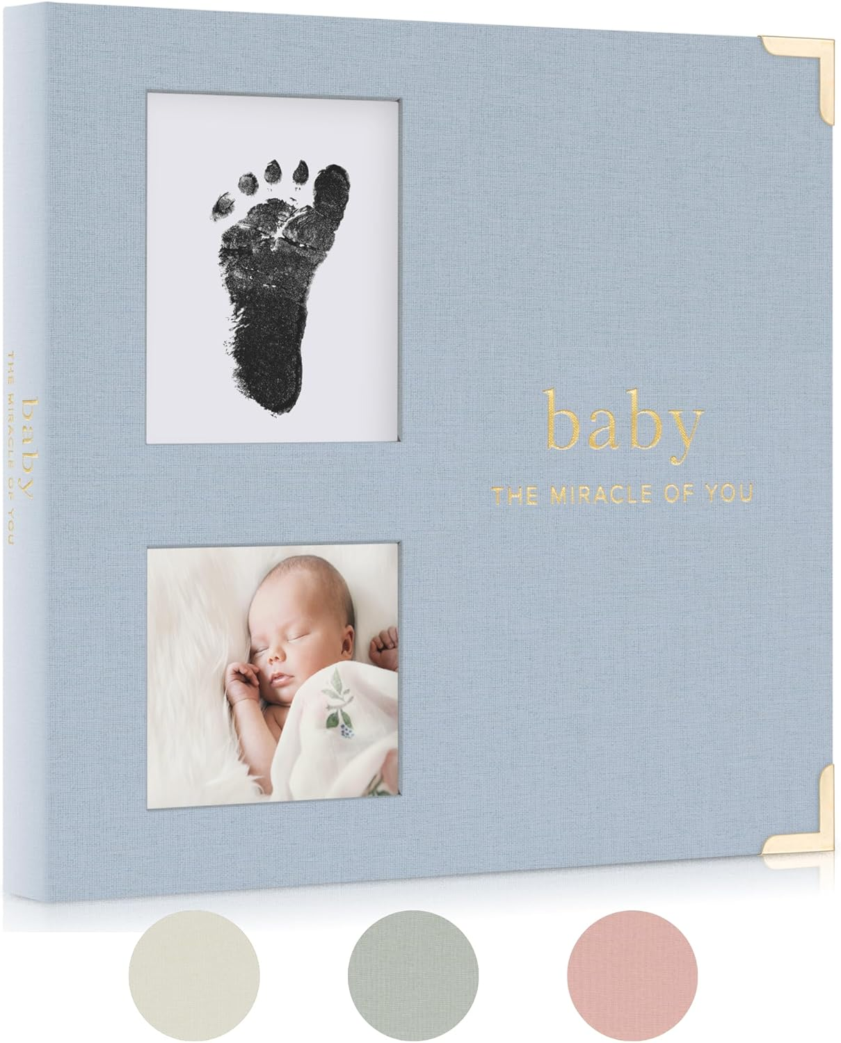 Keepsake Baby Memory Book for Boys and Girls &ndash; Timeless First 5 Year Baby Book with Photoslots &ndash; Cute Journal Scrapbook or Photo Album - Record a Milestone for Every Event from Birth to Age 5