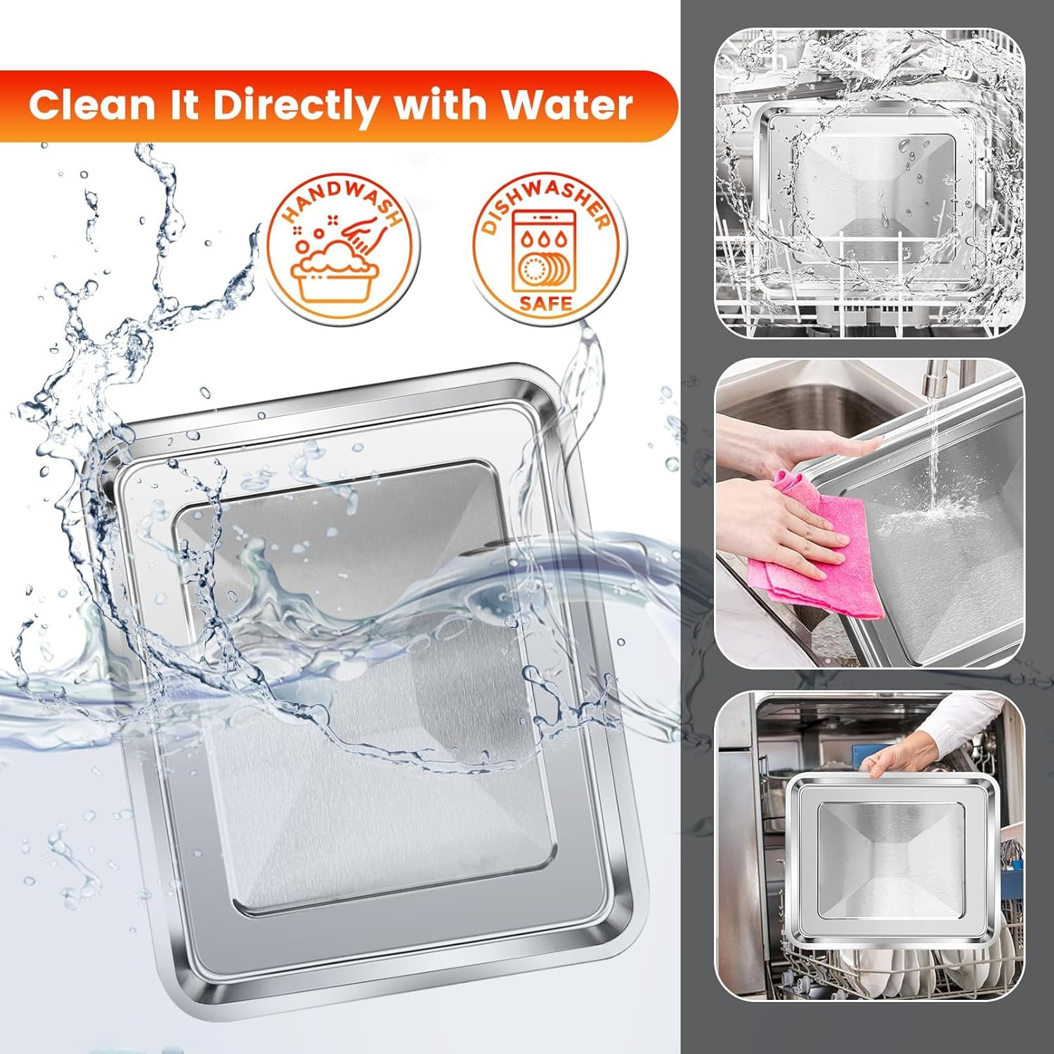 Air Fryer Tray Replacement for Cuisinart TOA-95 Toaster Air Fryer Convection Oven, 13.5 * 10.5'' Non-Stick Mesh Air Fryer Stainless Steel Basket Wire Rack Accessories Parts, Dishwasher Safe image number 6