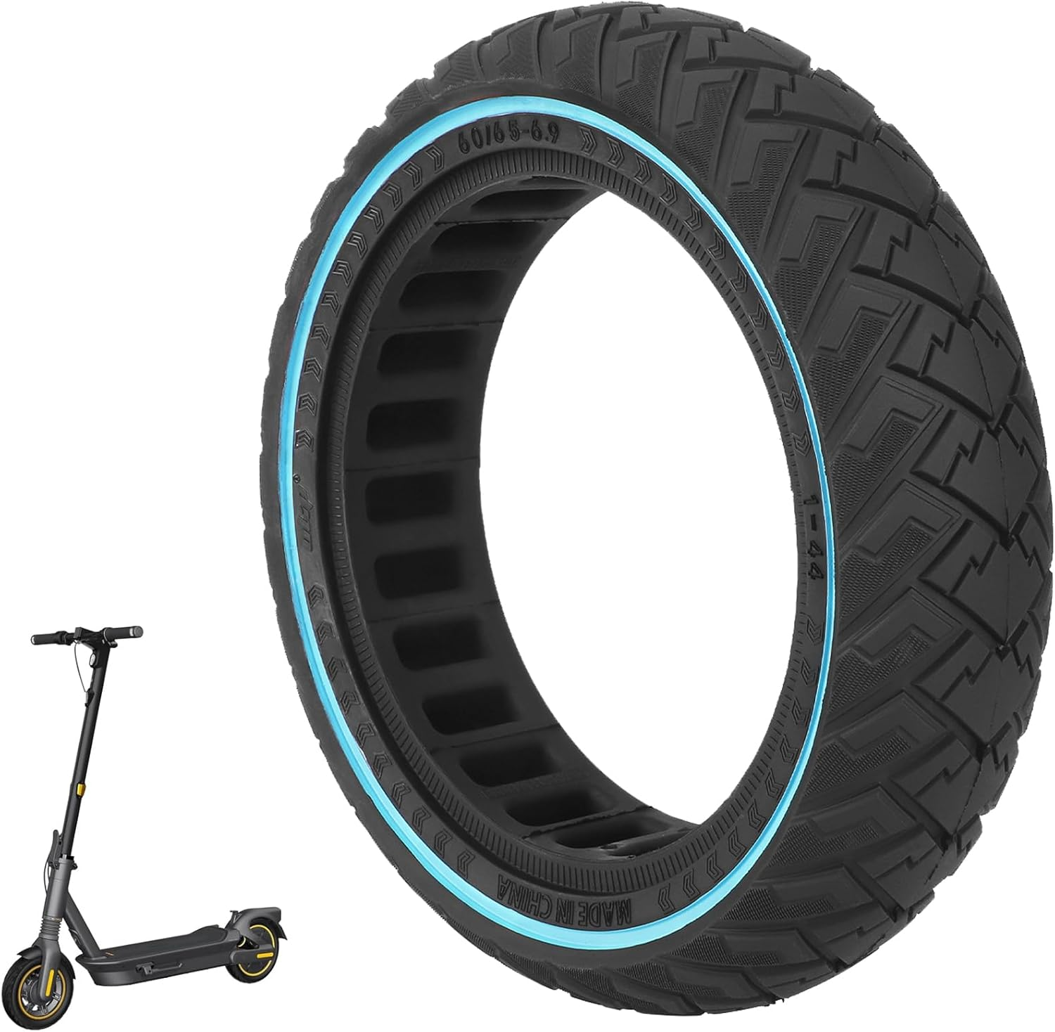 60/65-6.9 Replacement Wheels Solid Rubber Tyres 10 Inch Solid Tyres for Ninebot Max G2 G2D G2E G65 F3 F3 Pro Electric Scooter Rear Replacement Tyres Solid Tyres Non-Slip Puncture Proof (Colour