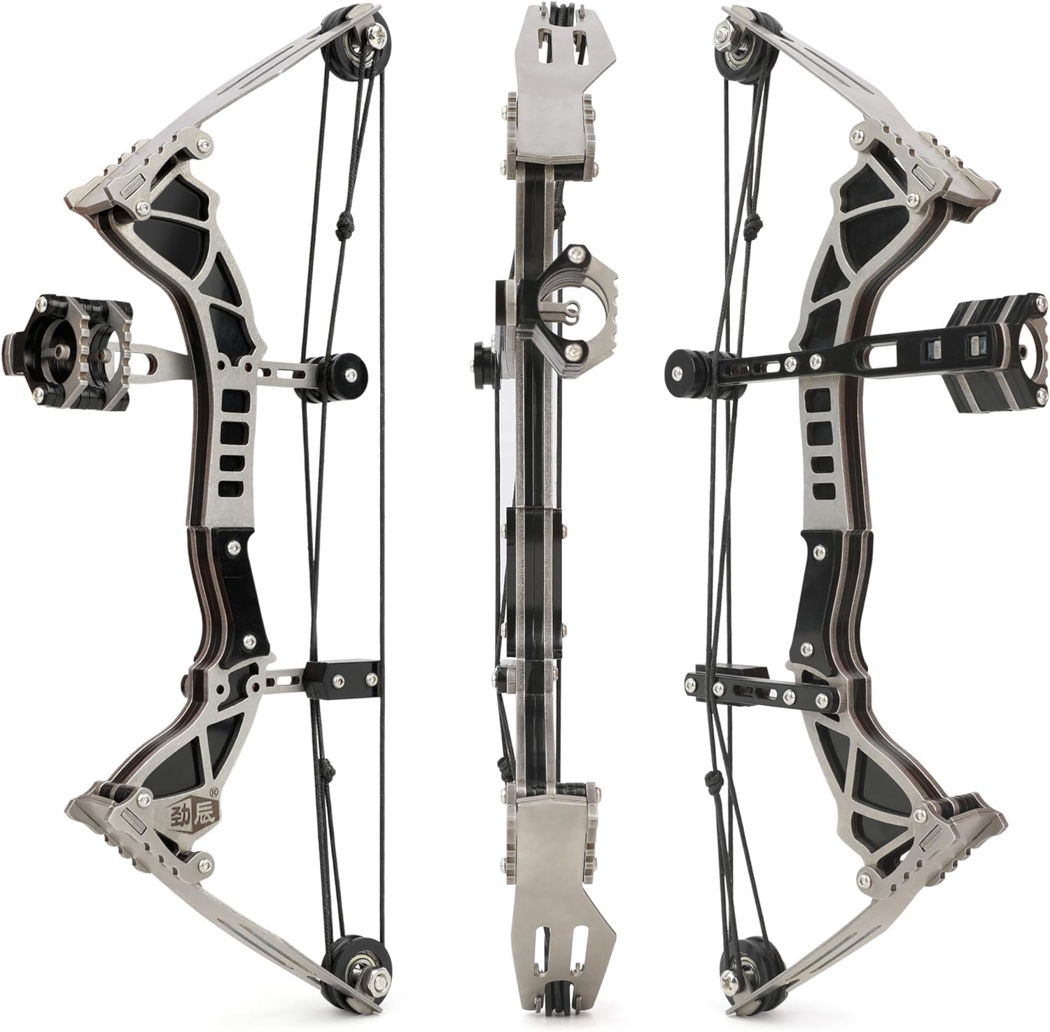 AMEYXGS 9.5Inch Mini Compound Bow Stainless Steel Includes 4/12 Arrows and Target Paper image number 5