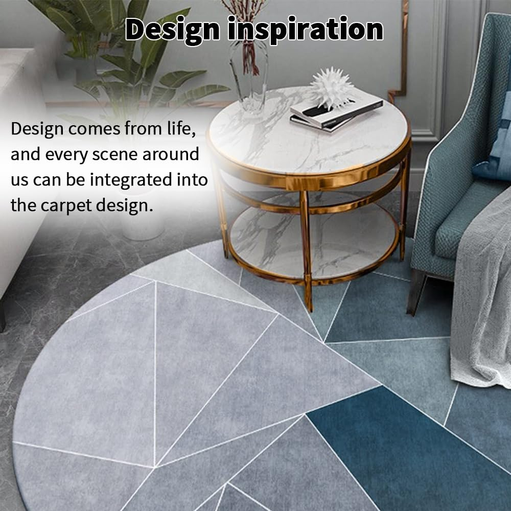 TOMVAES Office Chair Mat for Carpet/Hardwood Floors,120X120Cm Anti-Slip Desk Chair Mat, Highly Quality Computer Chair Mat for Rolling Chair, Multi-Purpose Floor Protector for Home Office (Blue)