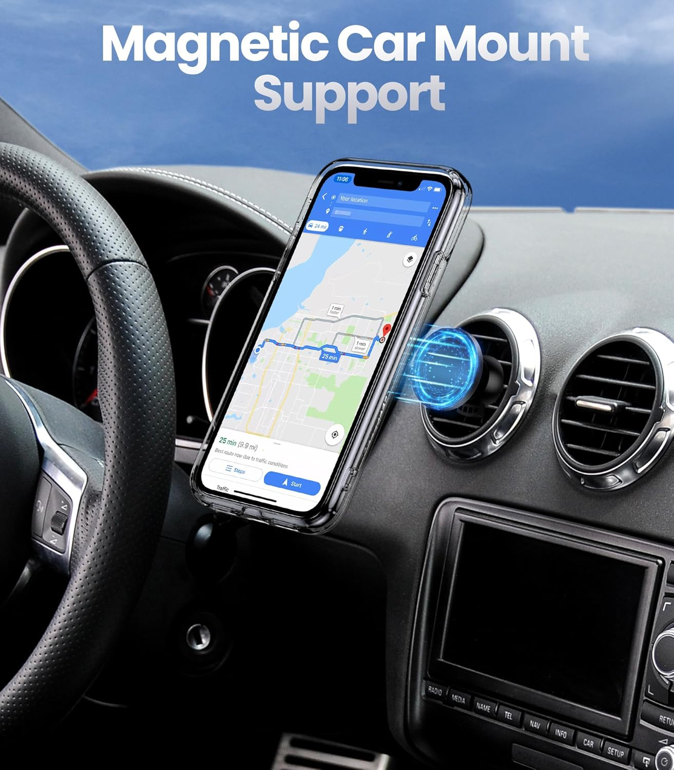 Shields up for Iphone 11 Case with Stand, Phone Case Clear with Double Ring Holder [Adjustable & Foldable] Shockproof Protective Cover for Iphone 11 6.1 Inch - Clear