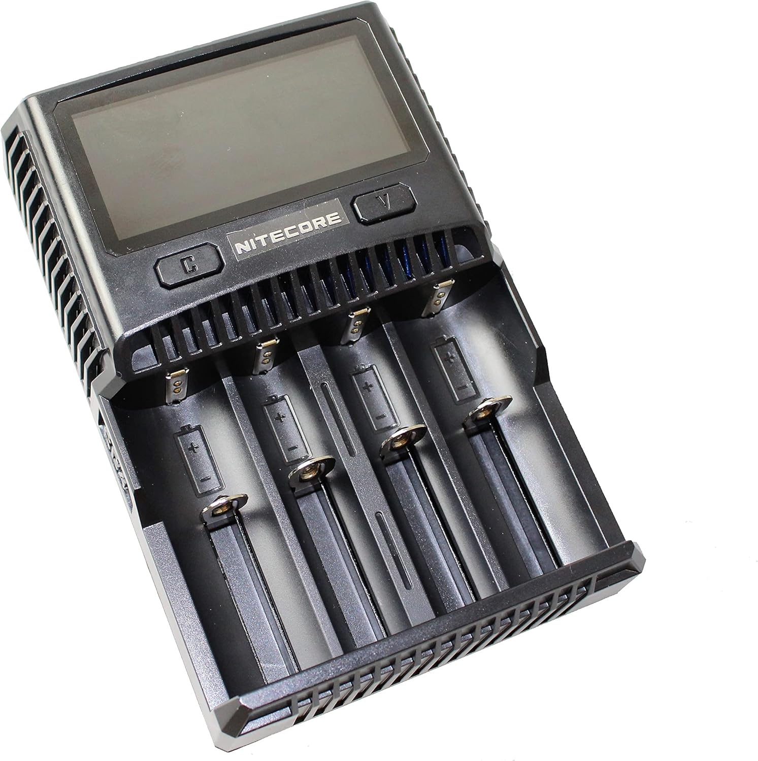 NITECORE SC4 4-Slot Fast Universal Charger for Li-Ion, Lifepo4, IMR and Ni-Mh (Ni-Cd) Batteries, up to 3000Ma Charging Speed, Includes Battery Health Detection, Black