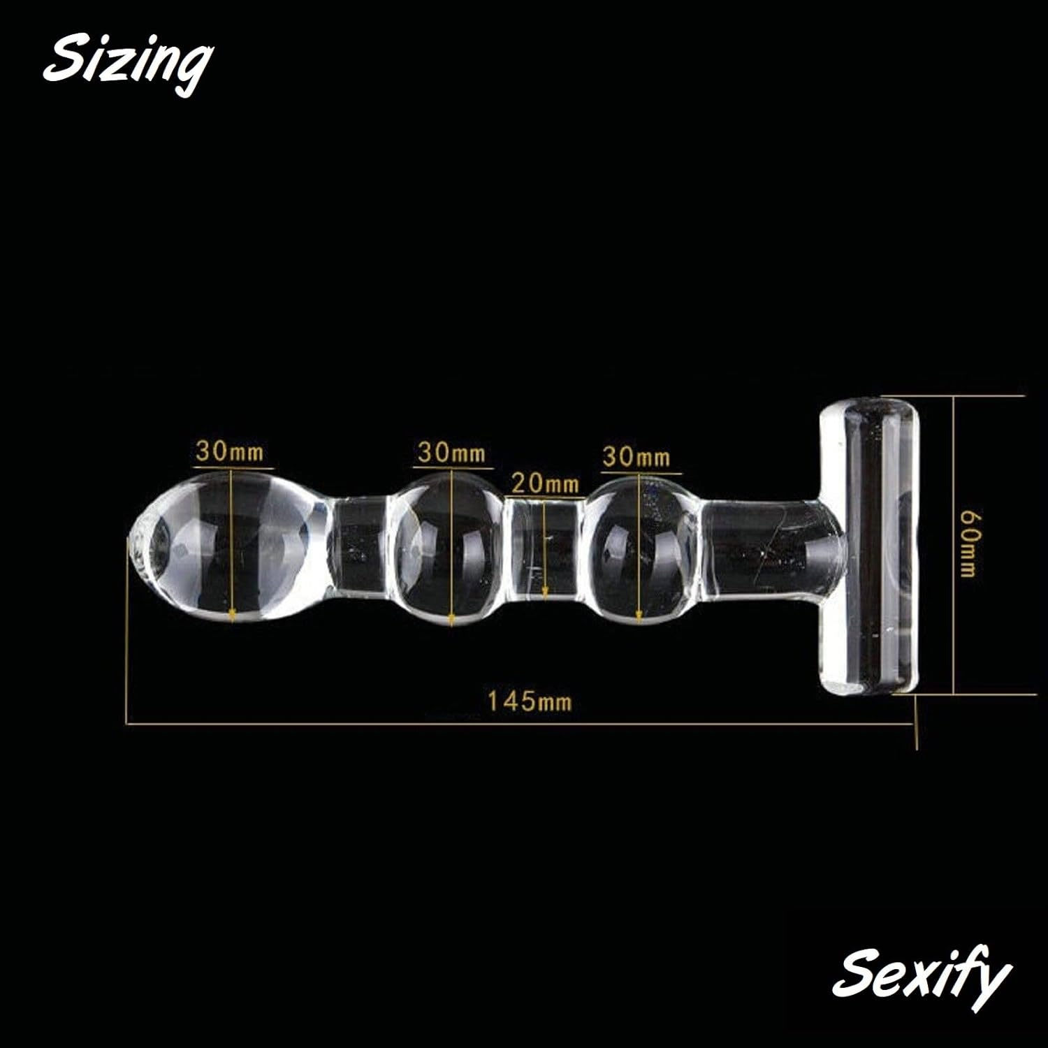 Glass Dildo Crystal Anal Plug Beads G-Spot Pleasure Wand Dong Stimulation Thruster Clear Butt Plug Temperature Play & Sensual Massage Men, Women and Couples Adult Sex Toy image number 5